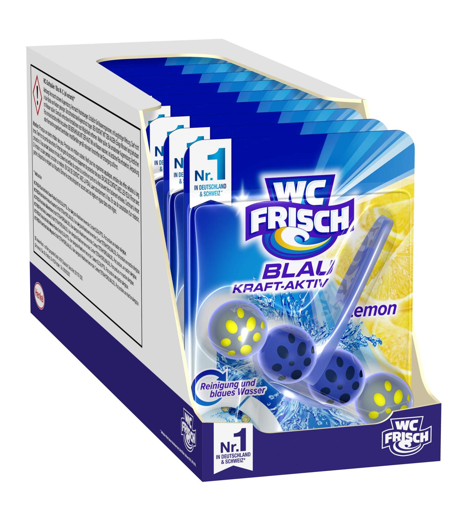WC FRISCH Blue Kraft-Aktiv Lemon Toilet Cleaner & Color Rinse - 10-Pack for International Shipping - Buy Online on GoSupps.com