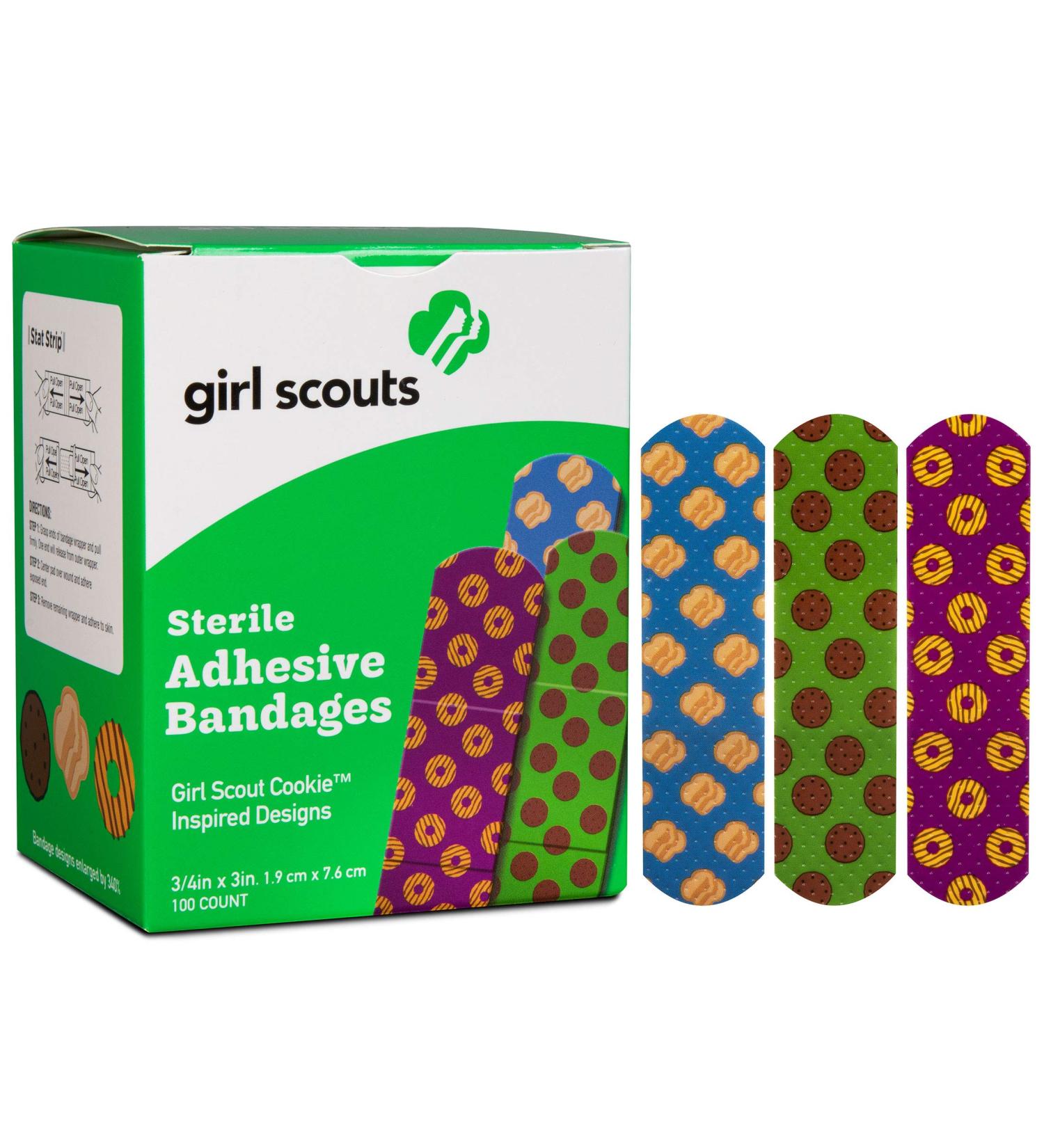 Dukal 1087751 Girl Scouts Adhesive Bandages - 100 Ct, Assorted Styles, 3/4x3 - Buy Online on GoSupps.com