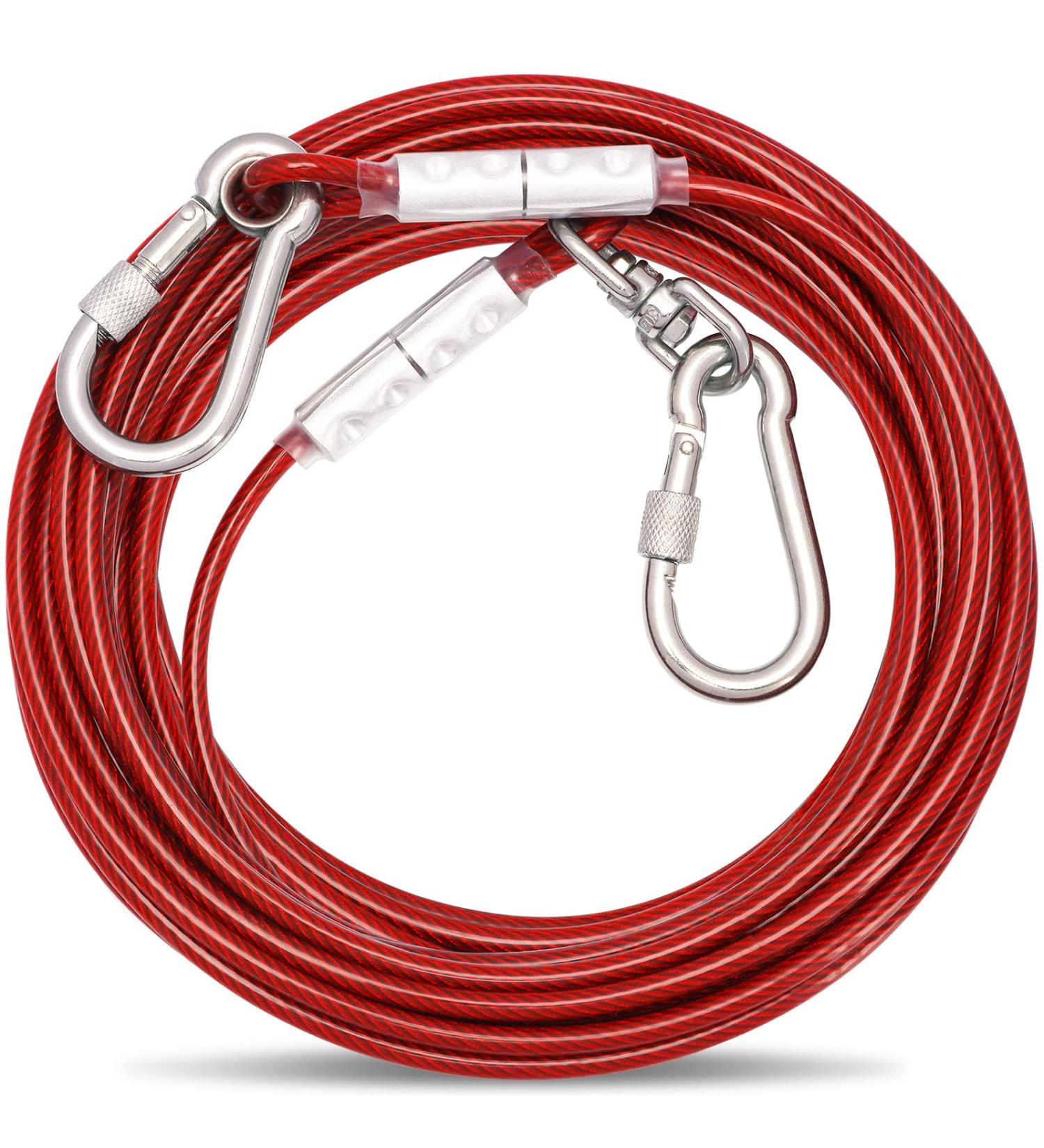 Durable 9M Red Tie-Out Leash for Dogs | Adjustable Yard Leash - Ideal for Large and Small Dogs | Shop Internationally! - Buy Online on GoSupps.com