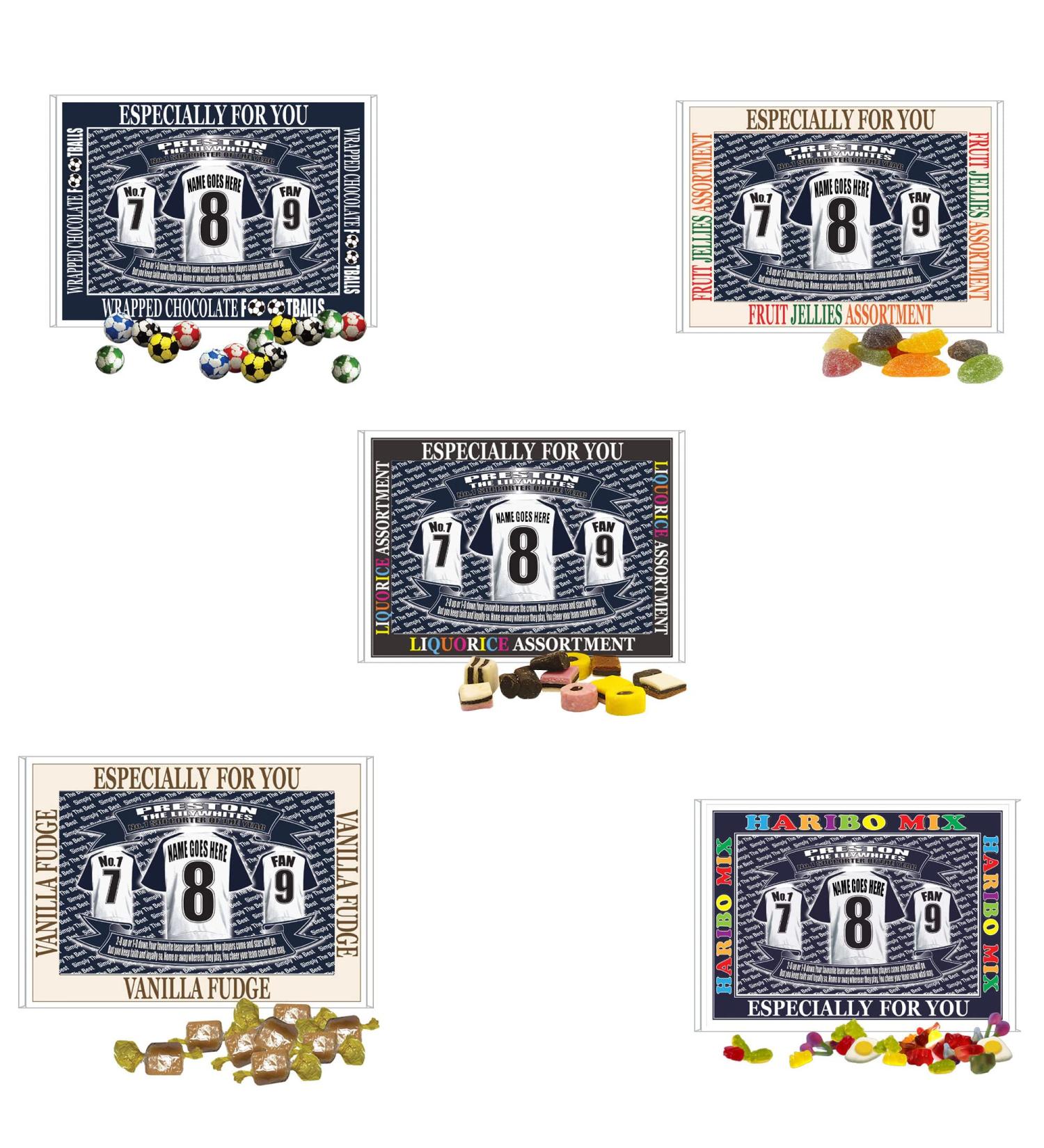 Preston Football Shirt Personalised Gift Boxed Sweets Variety - Buy Online on GoSupps.com