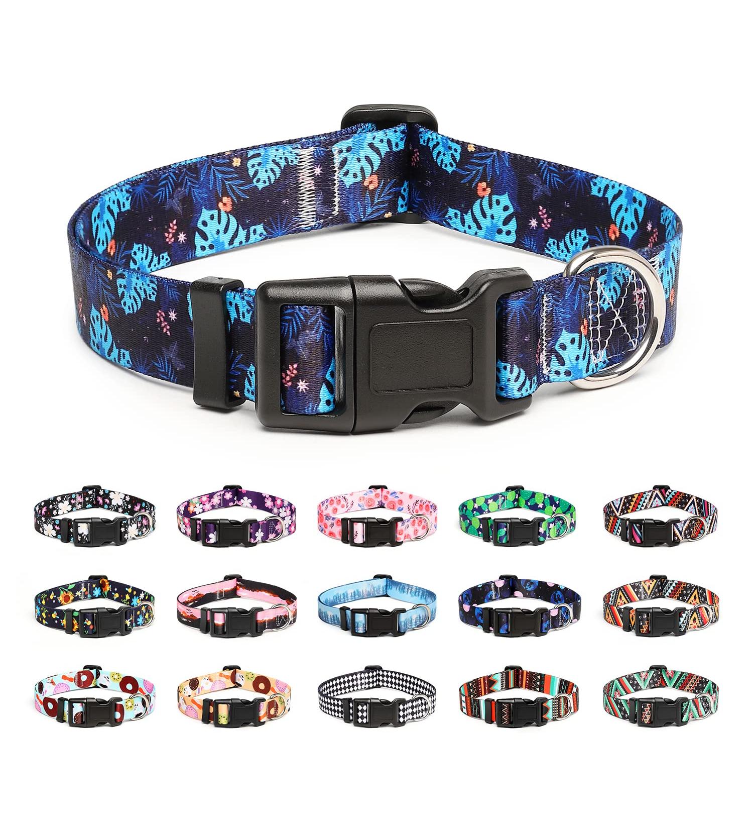 Mercano Adjustable Dog Collar - Soft Nylon Comfort & Stylish Tortoise Bamboo Pattern for Small Medium Large Dogs & Cats - Buy Online on GoSupps.com