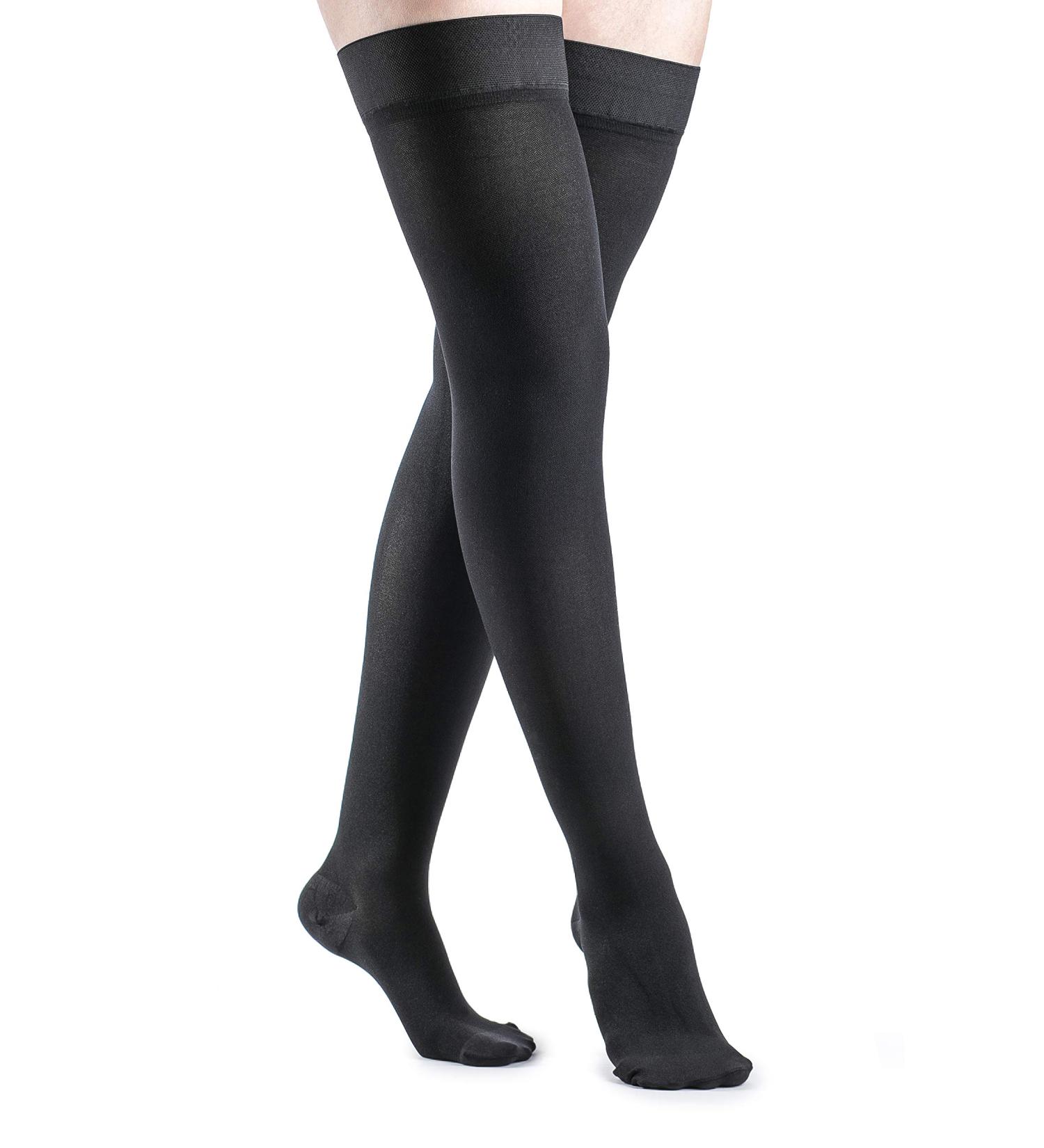 Sigvaris Access 972NSLW99 Women's Closed Toe Thigh Highs 20-30 mmHg - Small Long Black - Buy Online on GoSupps.com