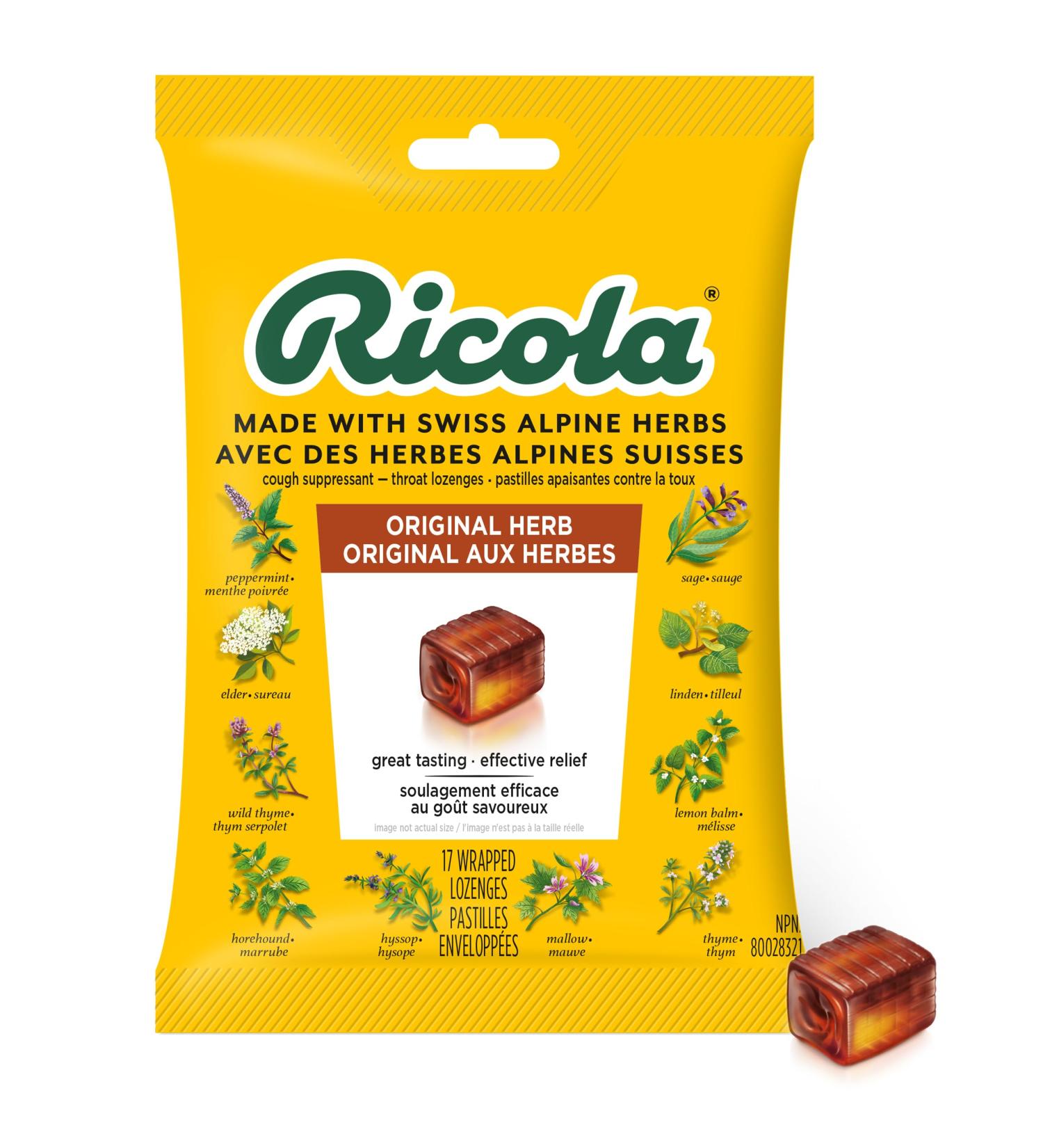Ricola Original Herb Cough Drops 17 Count Bag - Buy Online on GoSupps.com