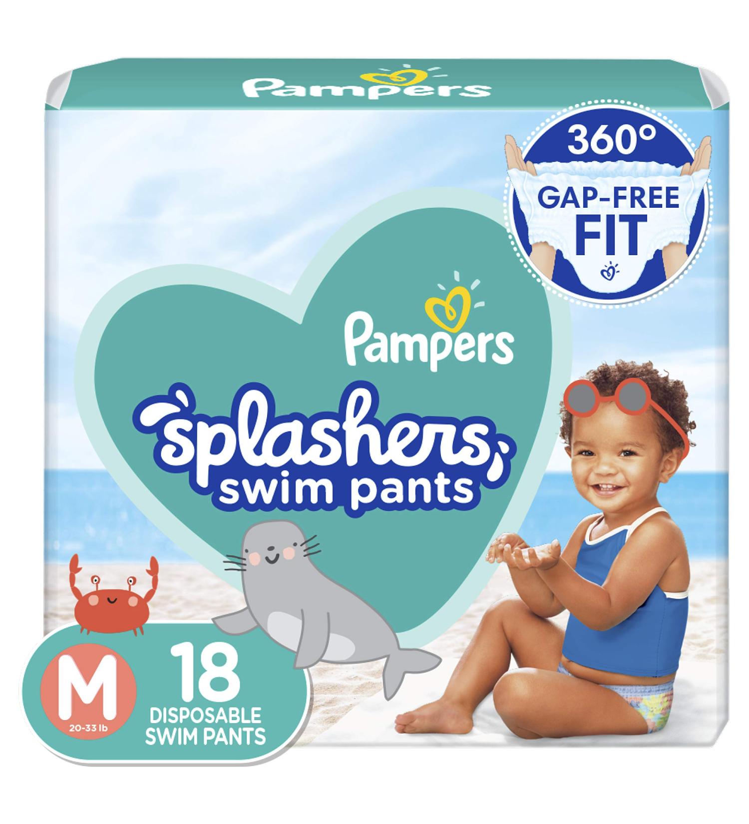 Pampers Splashers Swim Diapers Size M 18 Count 20-33 lb - NEW VERSION | Buy Now - Buy Online on GoSupps.com