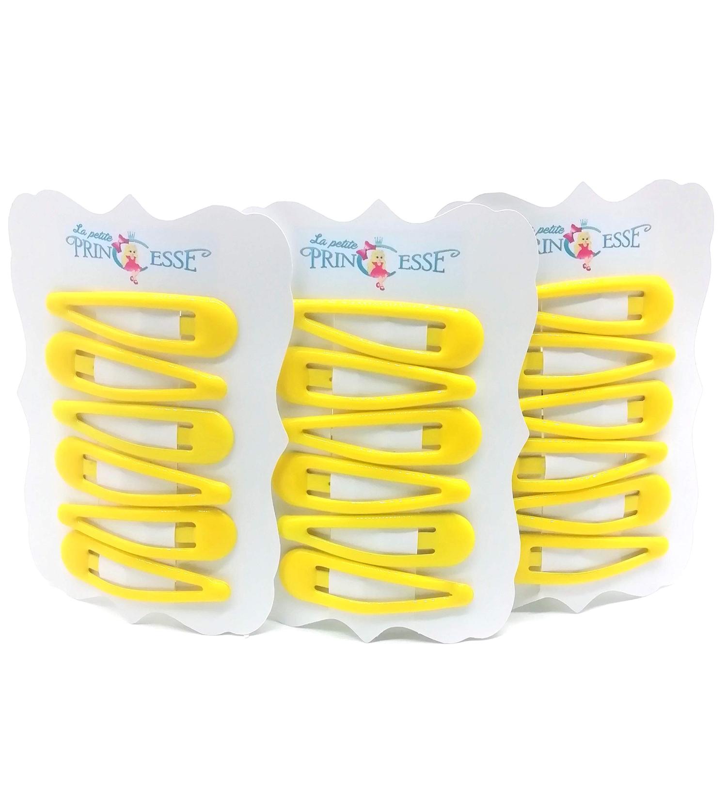 Set of 18 yellow Snap Hair Clips yellow hair clips barrettes Yellow School Uniform Colour hair clips Slides Sleepies Snap Bendies for Girls for women