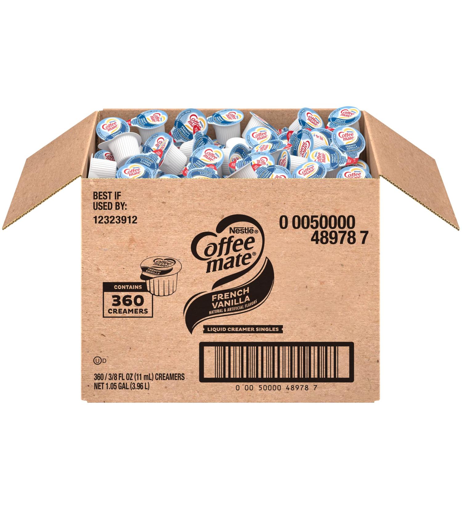 Nestle Coffee mate French Vanilla Liquid Creamer Singles - Box of 360 | Non-Dairy, No Refrigeration Required - Buy Online on GoSupps.com
