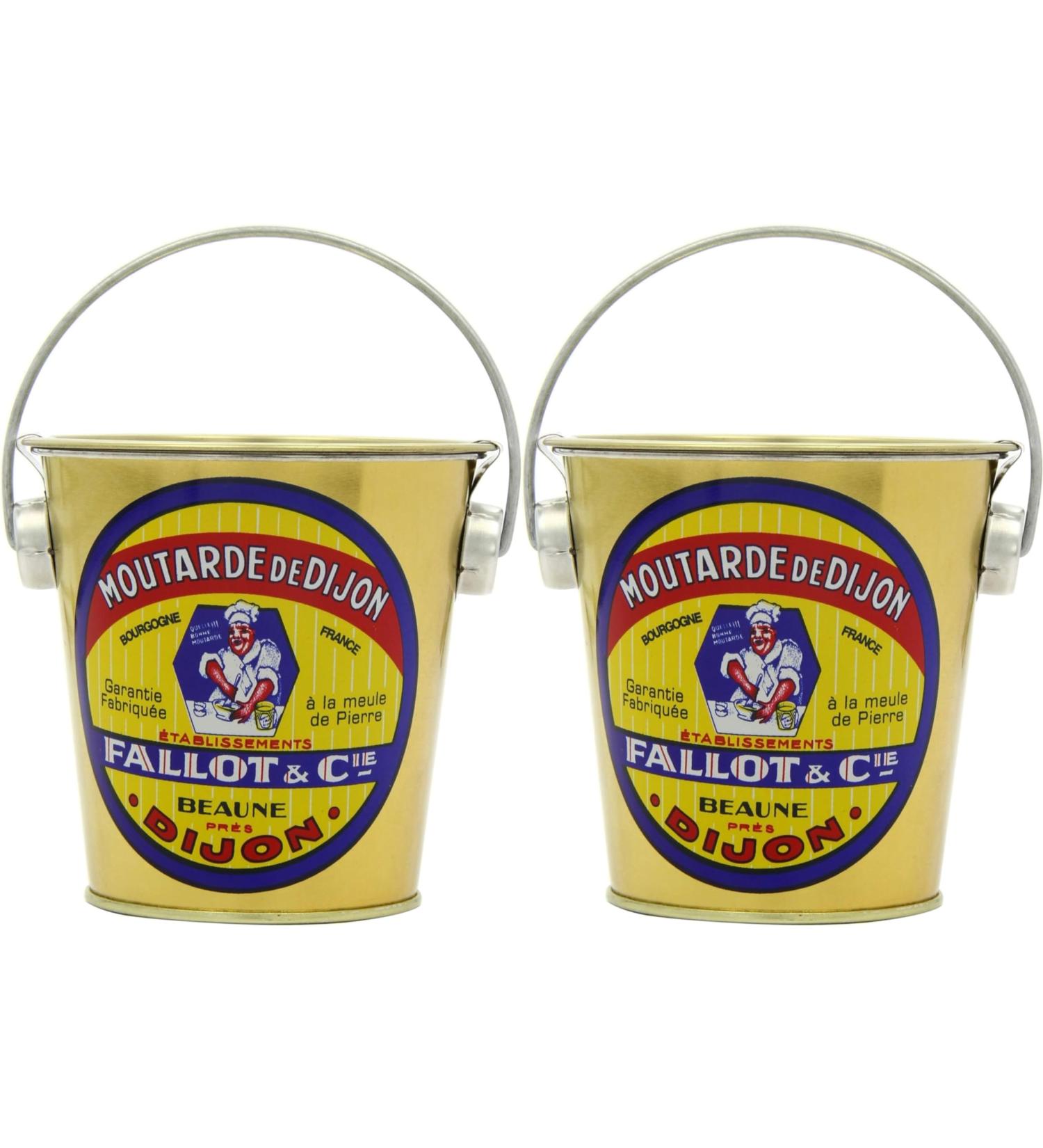 Fallot Dijon Mustard in Metal Gift Bucket 450g Bundle of 2 - Premium French Mustard Selection for Gifting and Cooking - Buy Online on GoSupps.com