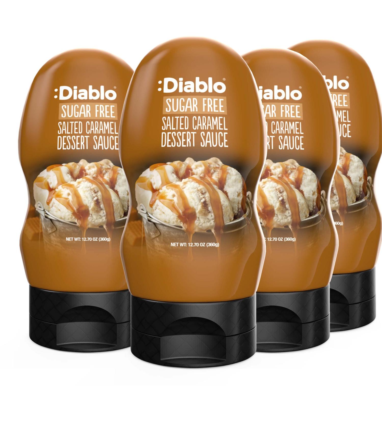 Diablo Salted Caramel Dessert Sauce | Sugar Free | Gluten Free | Diabetic Friendly | Hamper Available - Perfect for Gifting | 360g Salted Caramel 1.44 kg (Pack of 1) - Buy Online on GoSupps.com