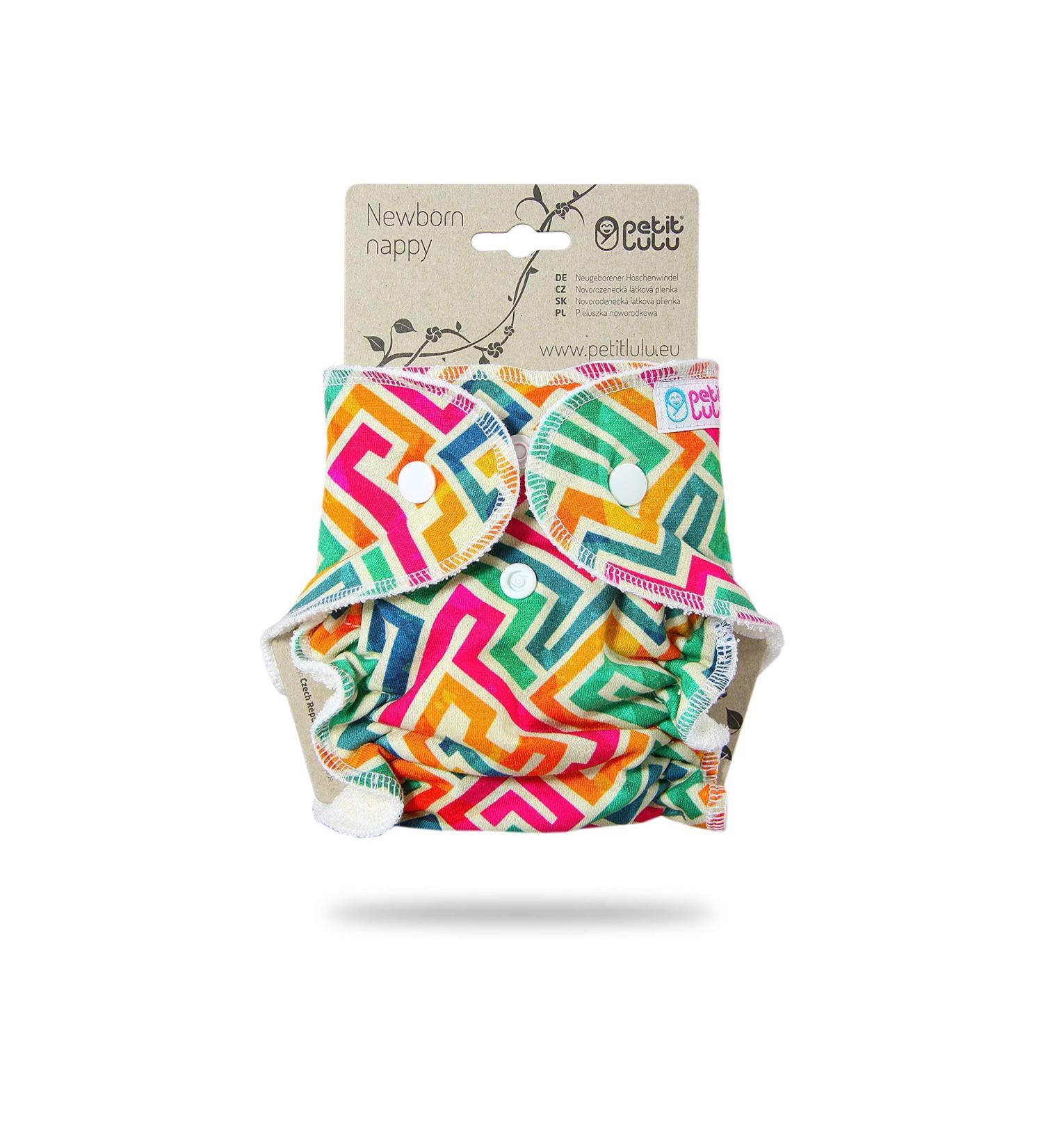 Buy Petit Lulu Newborn Diaper (2-6kg) with Snap Fasteners - Labyrinth Design | Eco-Friendly & International Shipping - Buy Online on GoSupps.com