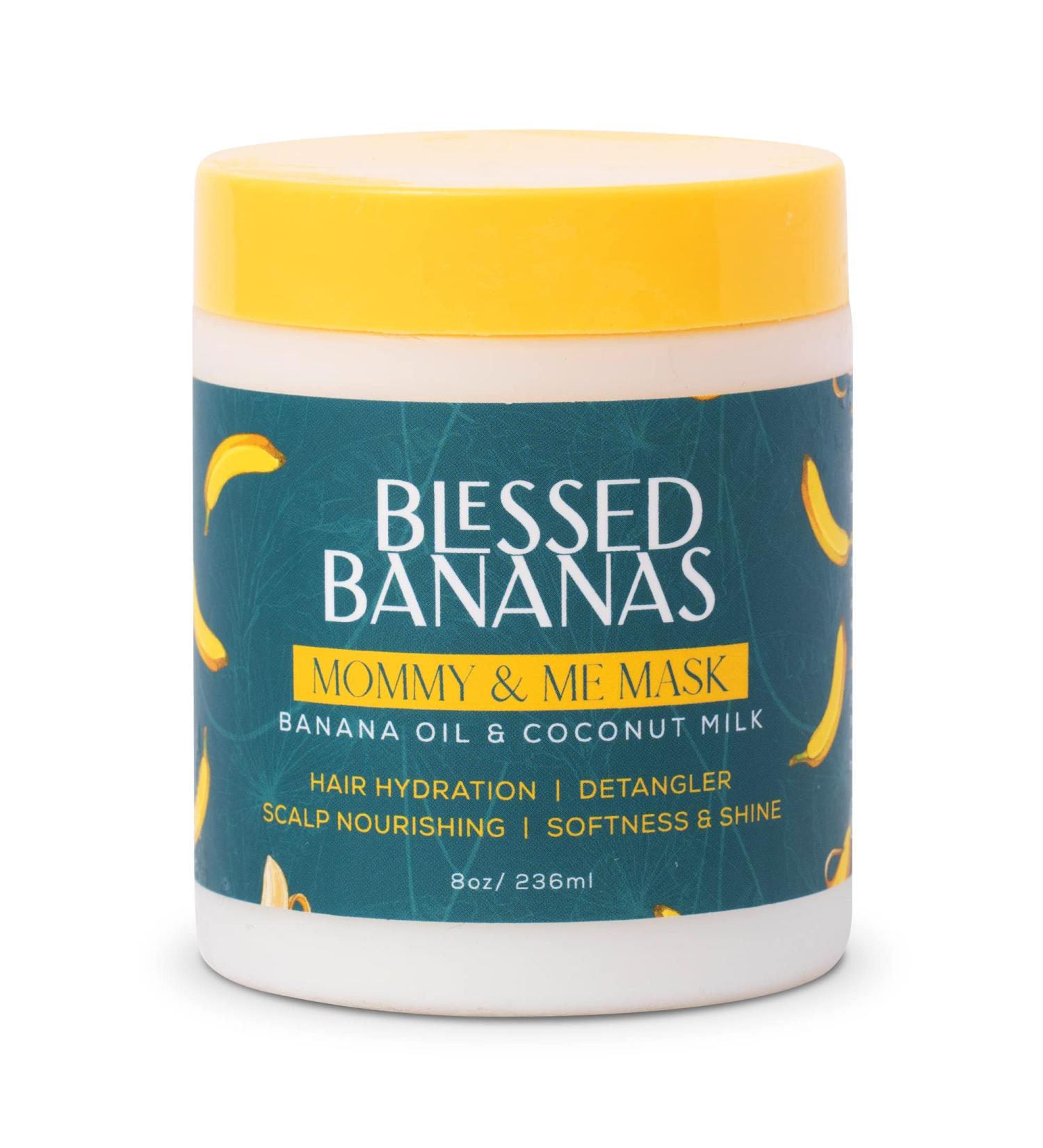 Blessed Bananas Mommy & Me Mask - 8oz - Banana Oil & Coconut Milk for Hair Hydration & Scalp Nourishing - Detangler for Softness & Shine - 1 Count - Buy Online on GoSupps.com