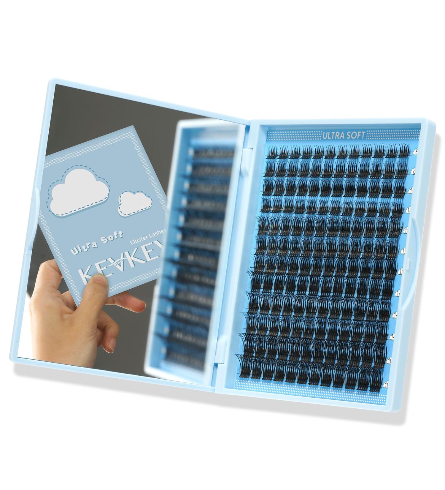 KevKev Flat Style Wispy Eyelash Clusters 144 Pcs | Thin Band & Soft | Taffee D-8-16mix - Buy Online on GoSupps.com