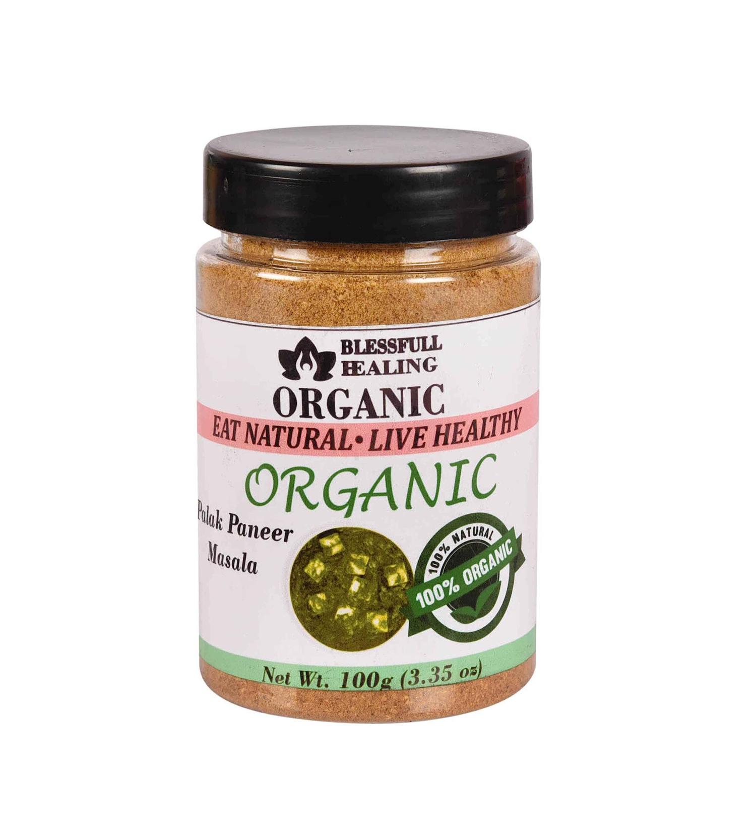 Blessfull Healing Organic Palak Paneer Masala 100 Gram Airtight Container (Packing May Vary) 100 Gram 3.35 oz - Buy Online on GoSupps.com