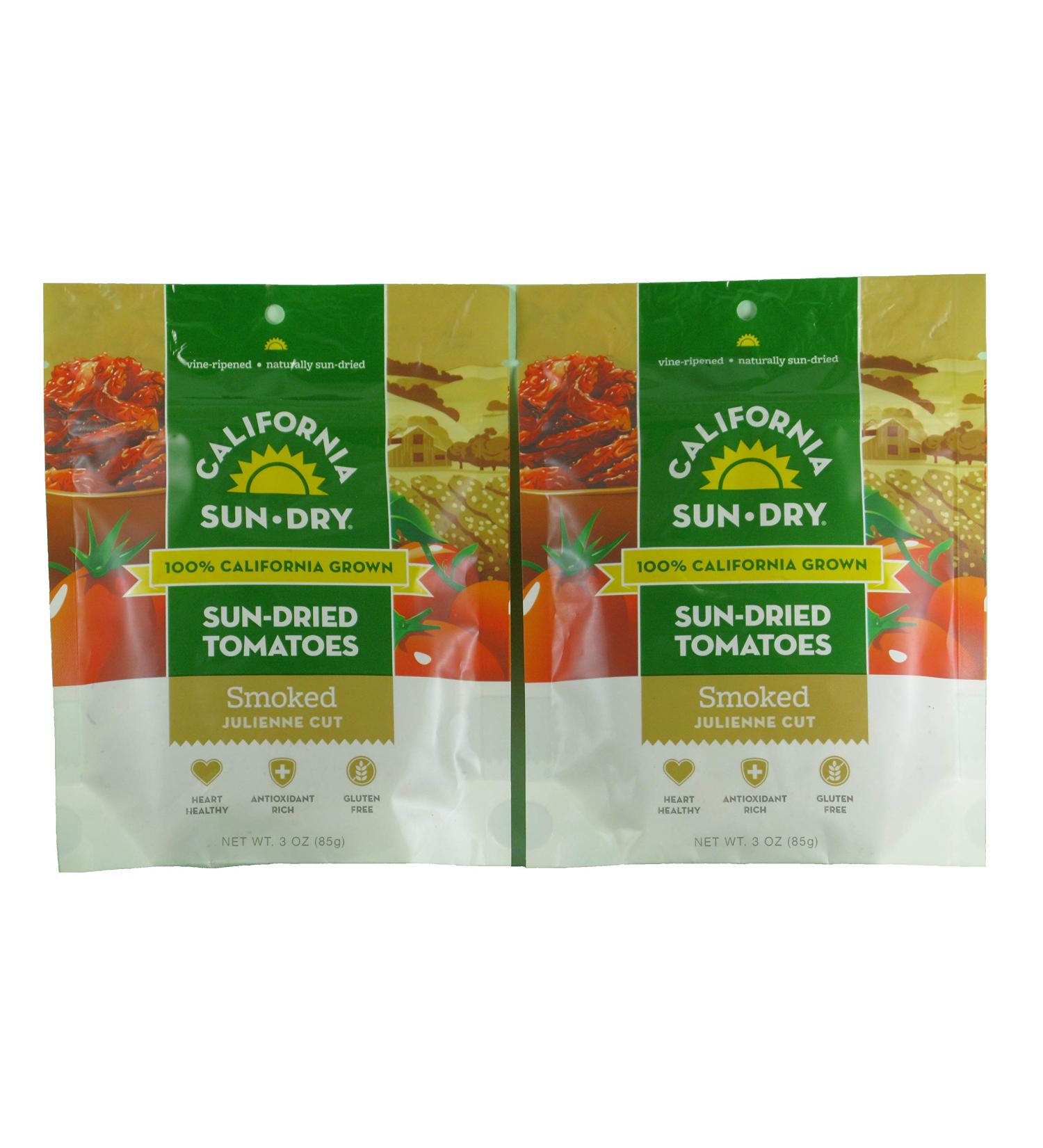 California Sun-Dry Smoked Sun Dried Tomatoes (Julienne Cut) 3oz Bags - 2 Pack - Buy Online on GoSupps.com