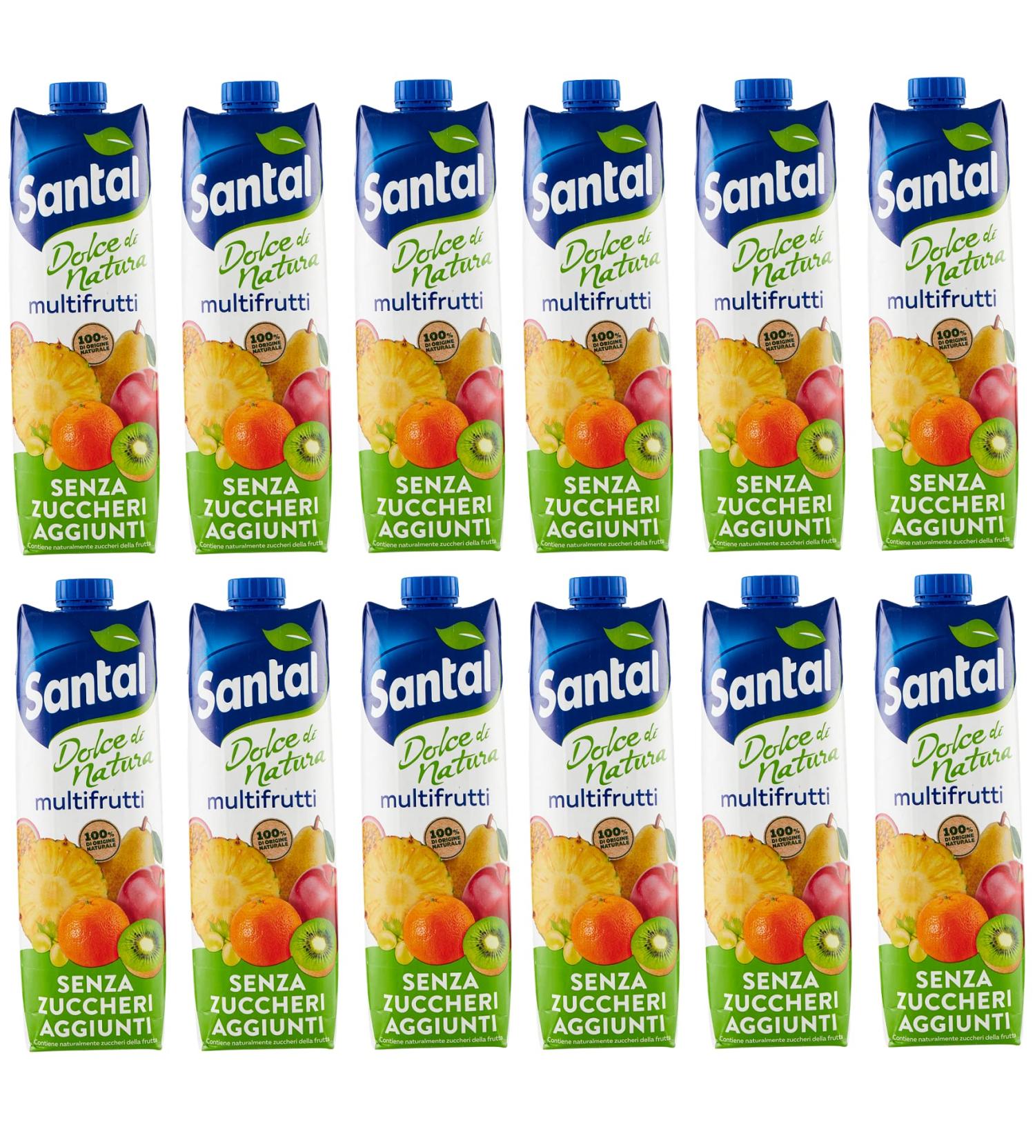 Parmalat Santal Fruit Juice Multifrutti Dolce di Natura Zero Zucchini Additives Fruit Juice No Additive Juice Refreshing Drink Tetrapack 1000 ml - Buy Online on GoSupps.com