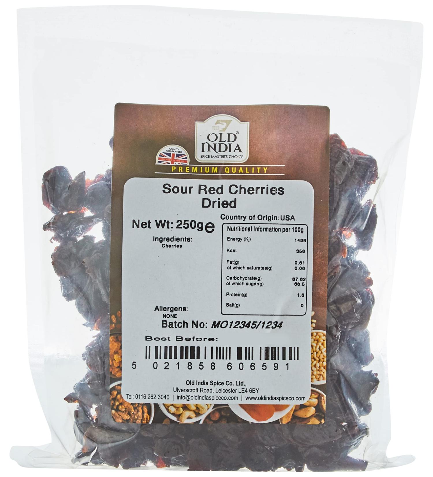 Old India Sour Red Cherries Dried 250g - Buy Online on GoSupps.com