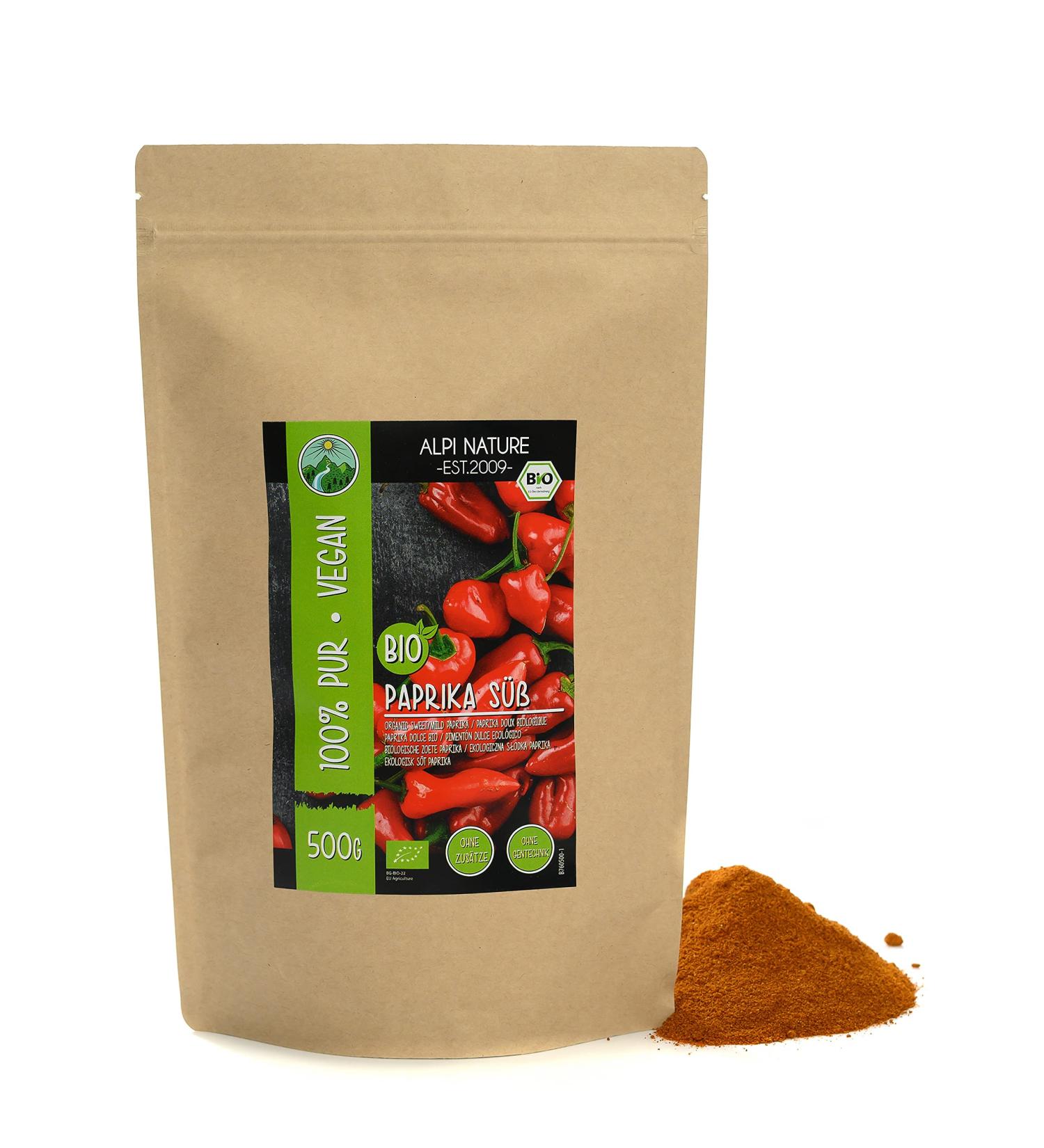 Organic sweet paprika (500g) organic ground sweet paprika organic paprika powder from certified organic farming gluten-free lactose-free laboratory tested - Buy Online on GoSupps.com