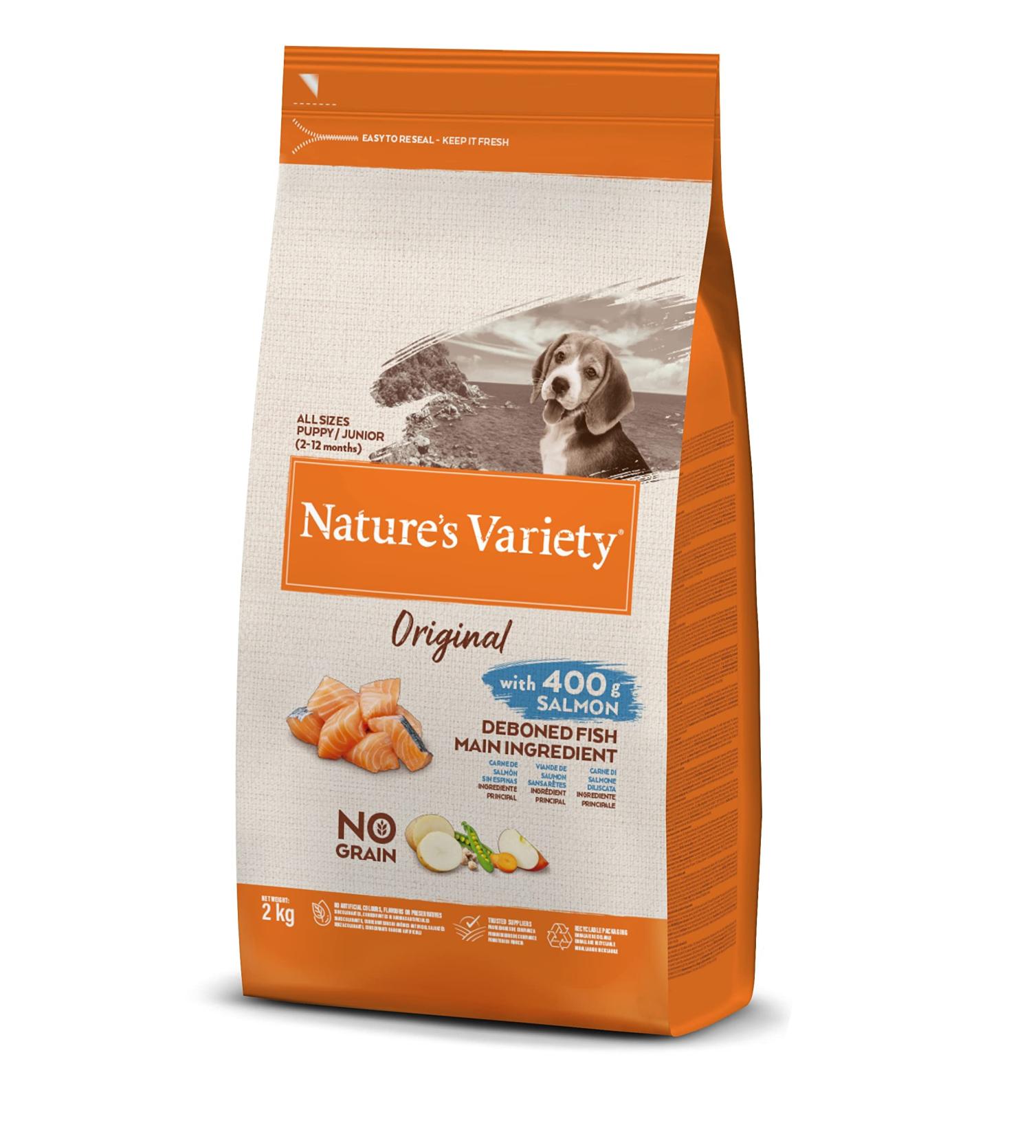 Nature's Variety Original No Grain - Junior Dog Food for all sizes - Grain-free - with Boneless Salmon - 2kg - Buy Online on GoSupps.com