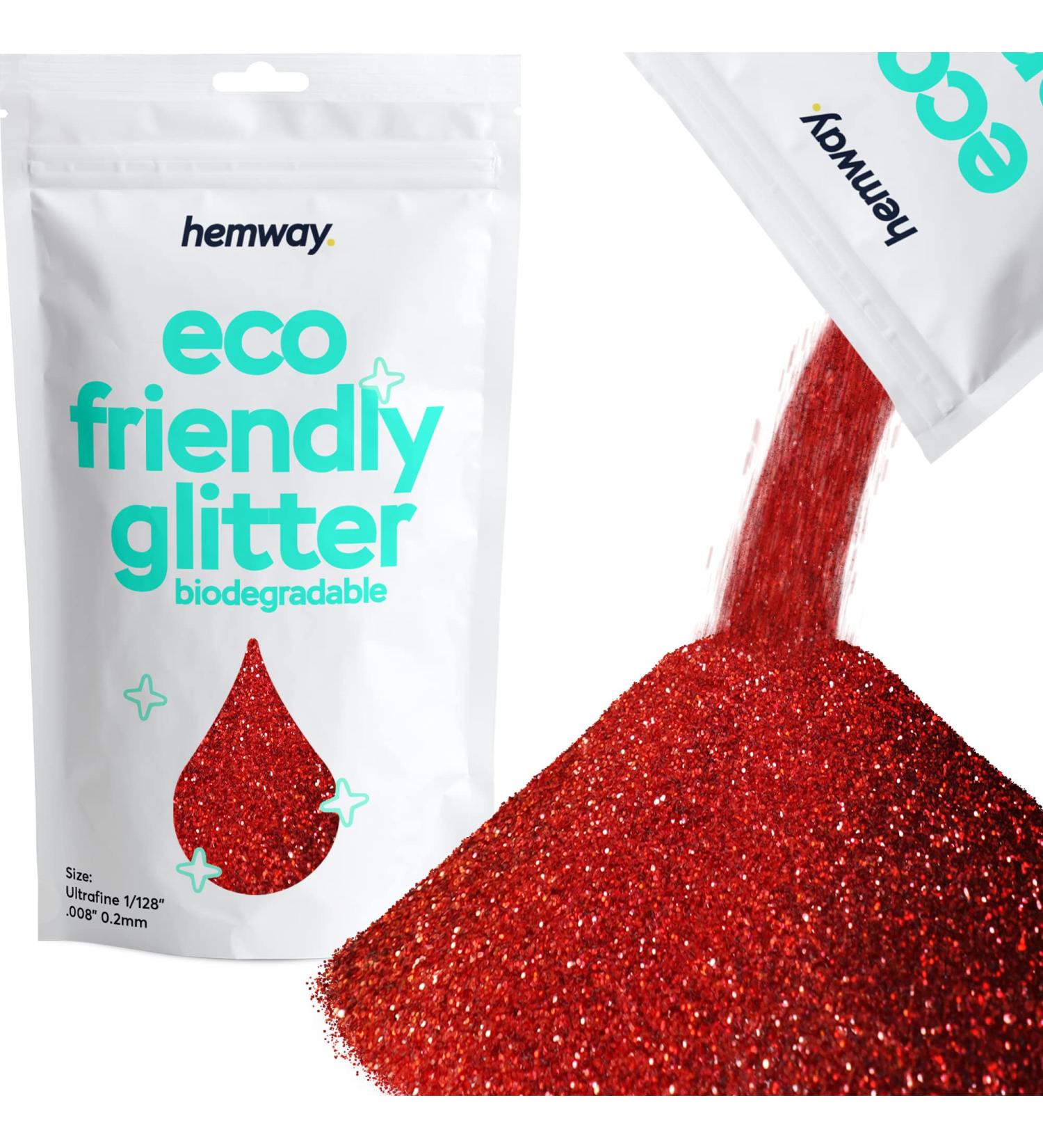 Eco-Friendly Biodegradable Glitter - Hemway 100g Red Holographic | Vegan Cosmetic Safe Sparkle for Face Eyes Body Hair & Nails - Buy Online on GoSupps.com