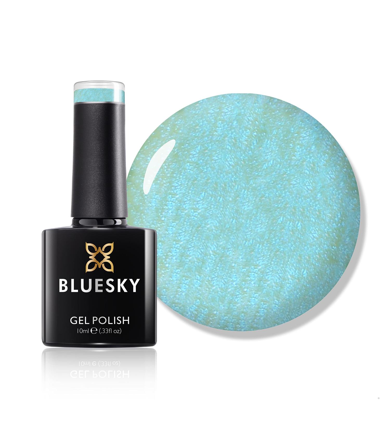 Bluesky Gel Nail Polish Crystal Light Mint Green Sj08 Glitter Long Lasting Chip Resistant 10 ml (Requires Drying Under UV LED Lamp) - Buy Online on GoSupps.com