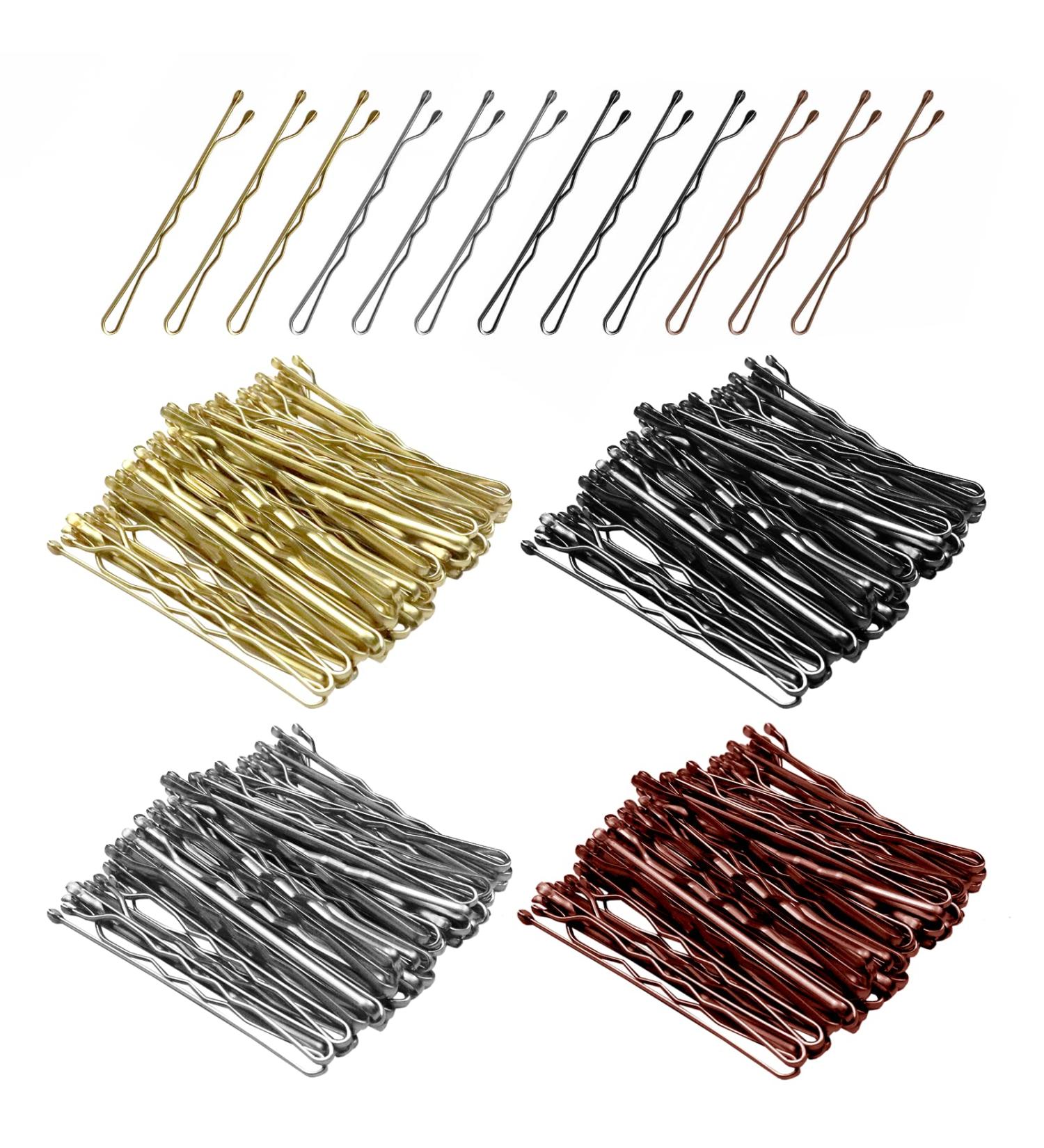 Kavya Hair Grips 200 Pcs Bobby Pins Anti Slip Hair Pins for Women with Storage Box Kirby Grips for Curling Hair And Creating Different Hairstyles Dance Recitals and Competitions Occasions Gold Brown Silver Black - Buy Online on GoSupps.com