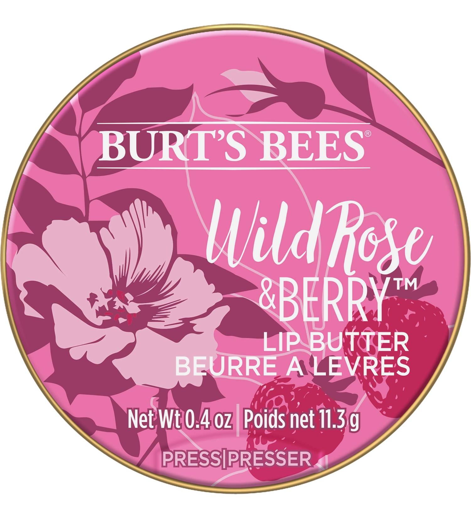 Burt's Bees 100% natural origin Moisturizing Lip Butter with Wild Rose and Berry 11.3 Grams - Buy Online on GoSupps.com
