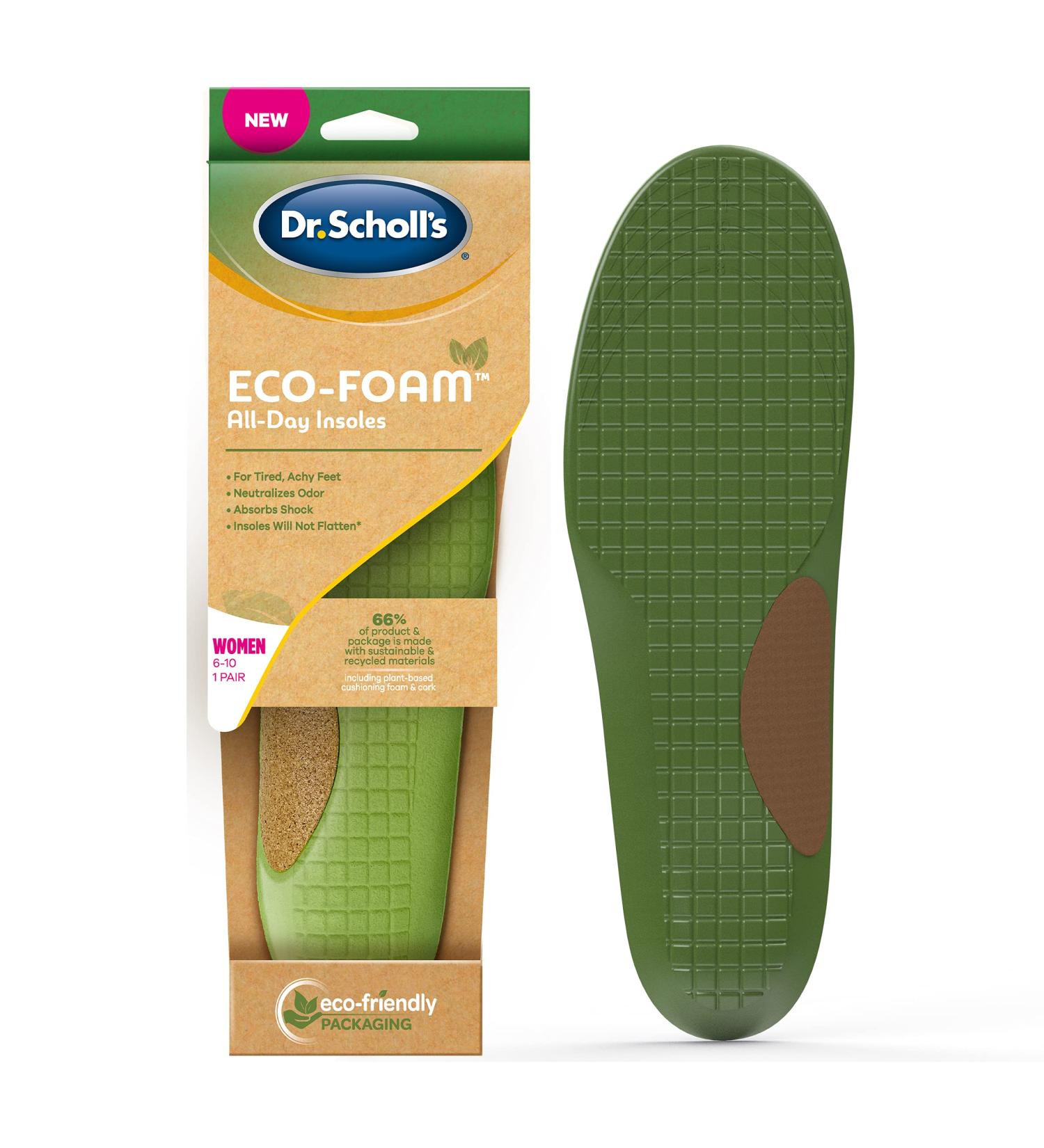Dr. Scholl's Eco-Foam Insoles for Women - Sustainable Shoe Inserts (Size 6-10) - Comfort & Support - Buy Online on GoSupps.com