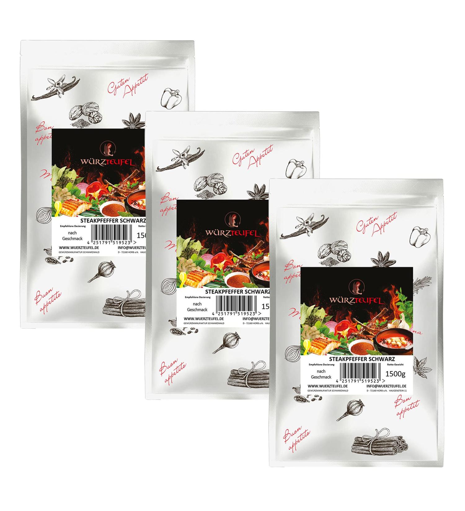 Black pepper - finely ground steak pepper - reduced seeds - top quality from Indonesia - 1500g polyethylene bucket - Buy Online on GoSupps.com