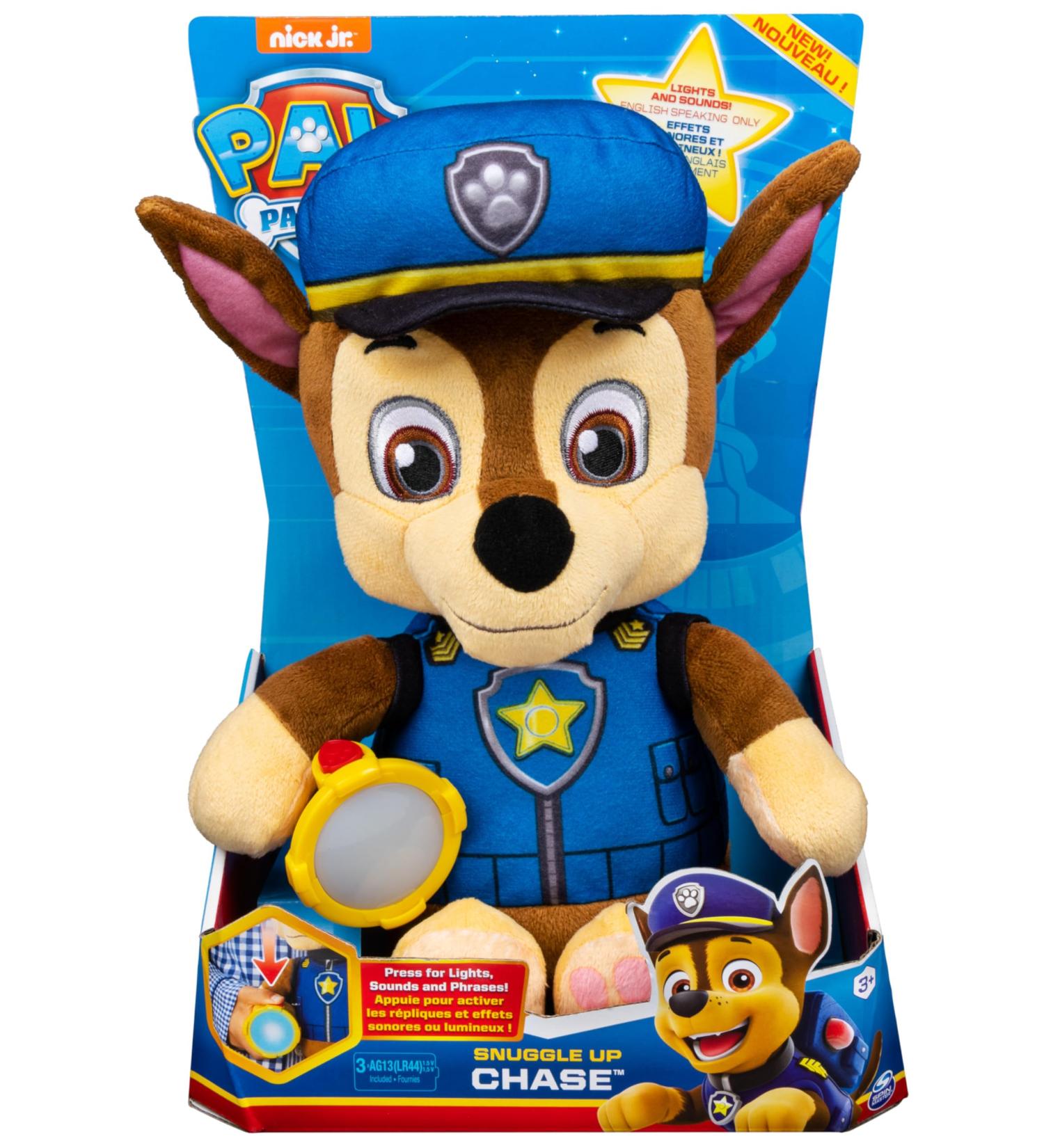 Paw Patrol Snuggle Up Chase Plush with Torch and Sounds - Best for Kids 3+ - Grey - Buy Online on GoSupps.com