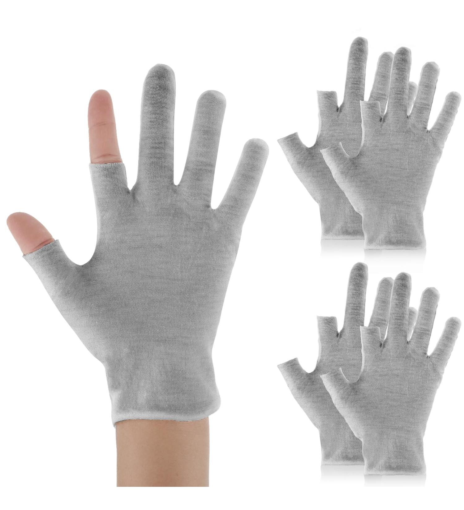 Sibba 2 Pairs Cotton Gloves Touchscreen White Moisturizing Gloves Overnight Bedtime Heal Eczema Sleeping Lotion Hand Spa Treatment Gloves Repair Rough Cracked Dry Chapped Hands Skin (Grey) - Buy Online on GoSupps.com