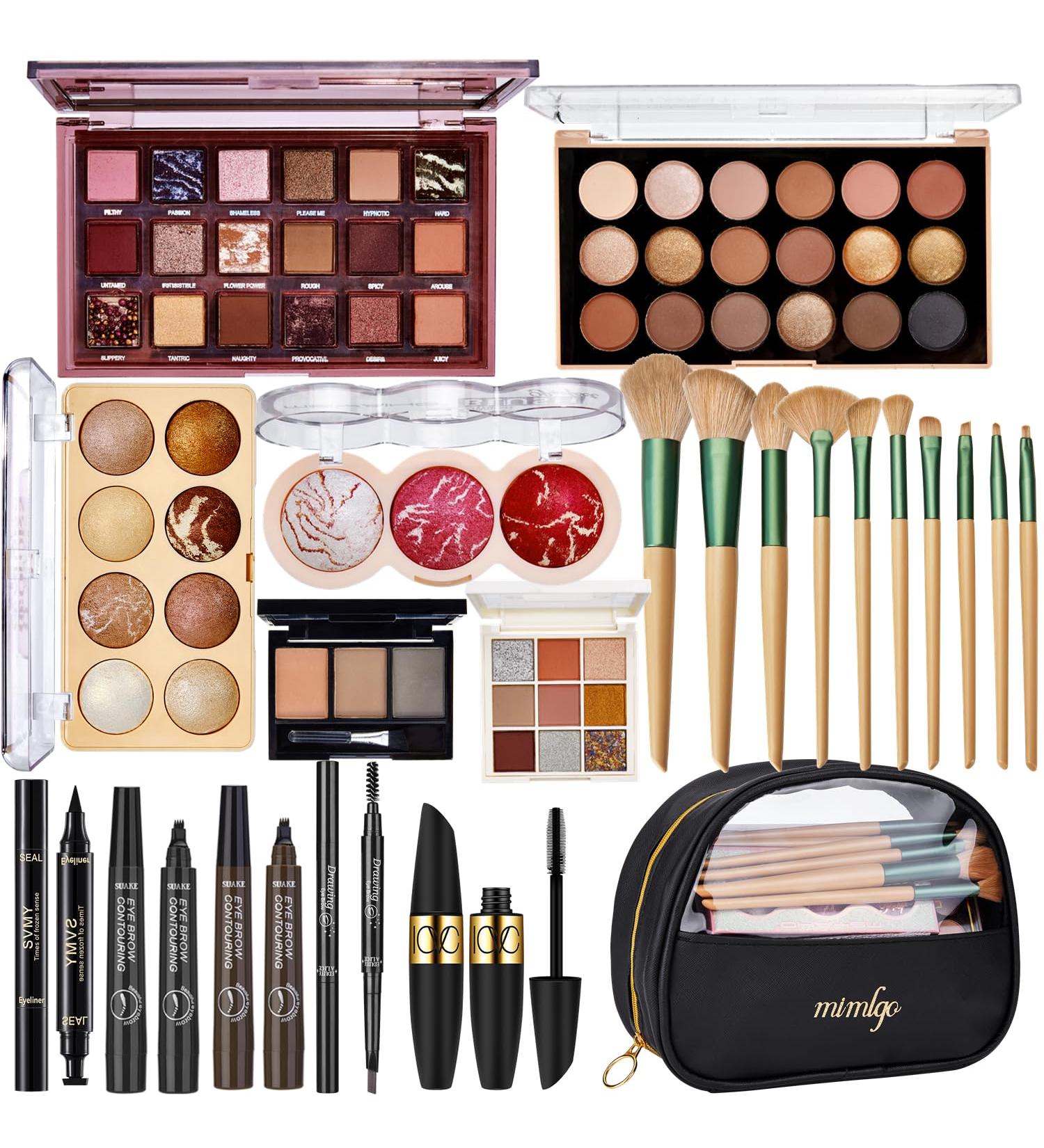 All-In-One Makeup Kit for Women | Travel Makeup Set - Perfect Valentine s Day Gift | Includes Eyeshadow Highlighter Blush Eyeliner & Brushes - Buy Online on GoSupps.com