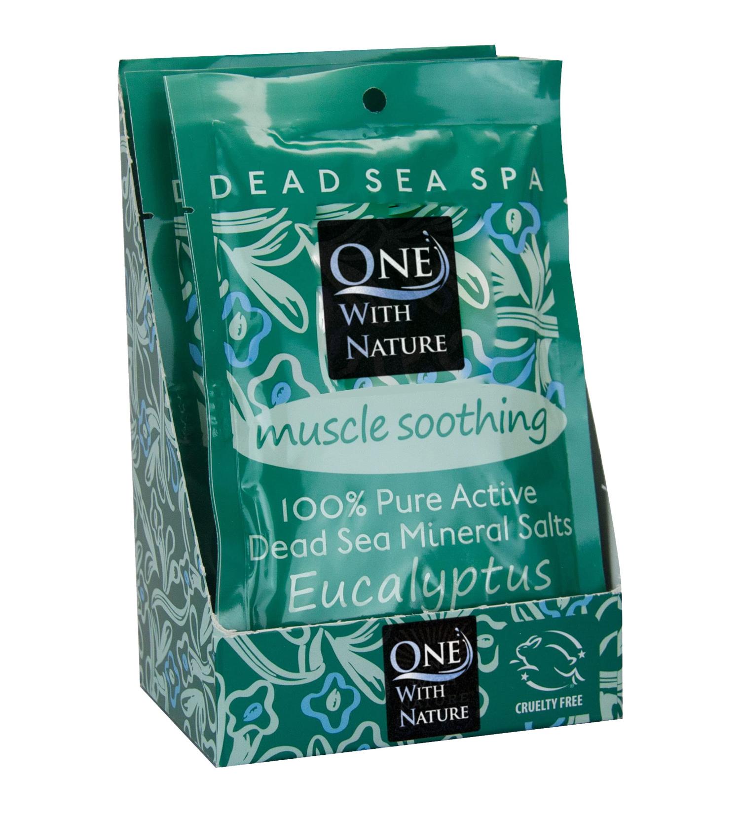 Dead Sea Mineral Bath Salt Eucalyptus 6 Pk | 2.5 oz Packets - Natural Therapeutic for Eczema Psoriasis | Magnesium Sulfur 21 Minerals - Buy Online on GoSupps.com