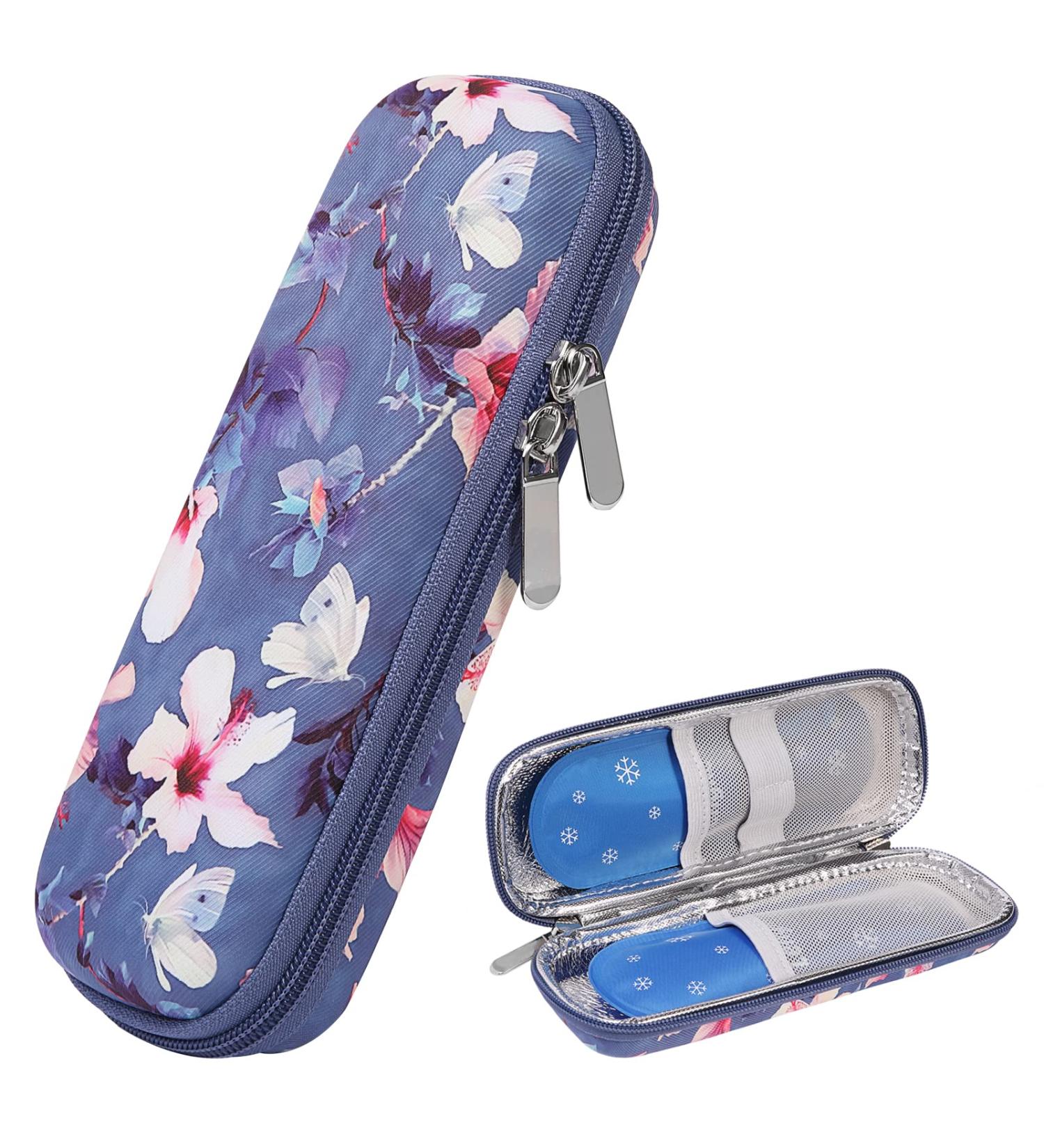 Jakago Insulin Cooling Bag | Portable Diabetes Pen Bag with 2 Nylon Cooling Packs - Perfect for Insulin Storage & Medication (Flower Design) - Buy Online on GoSupps.com
