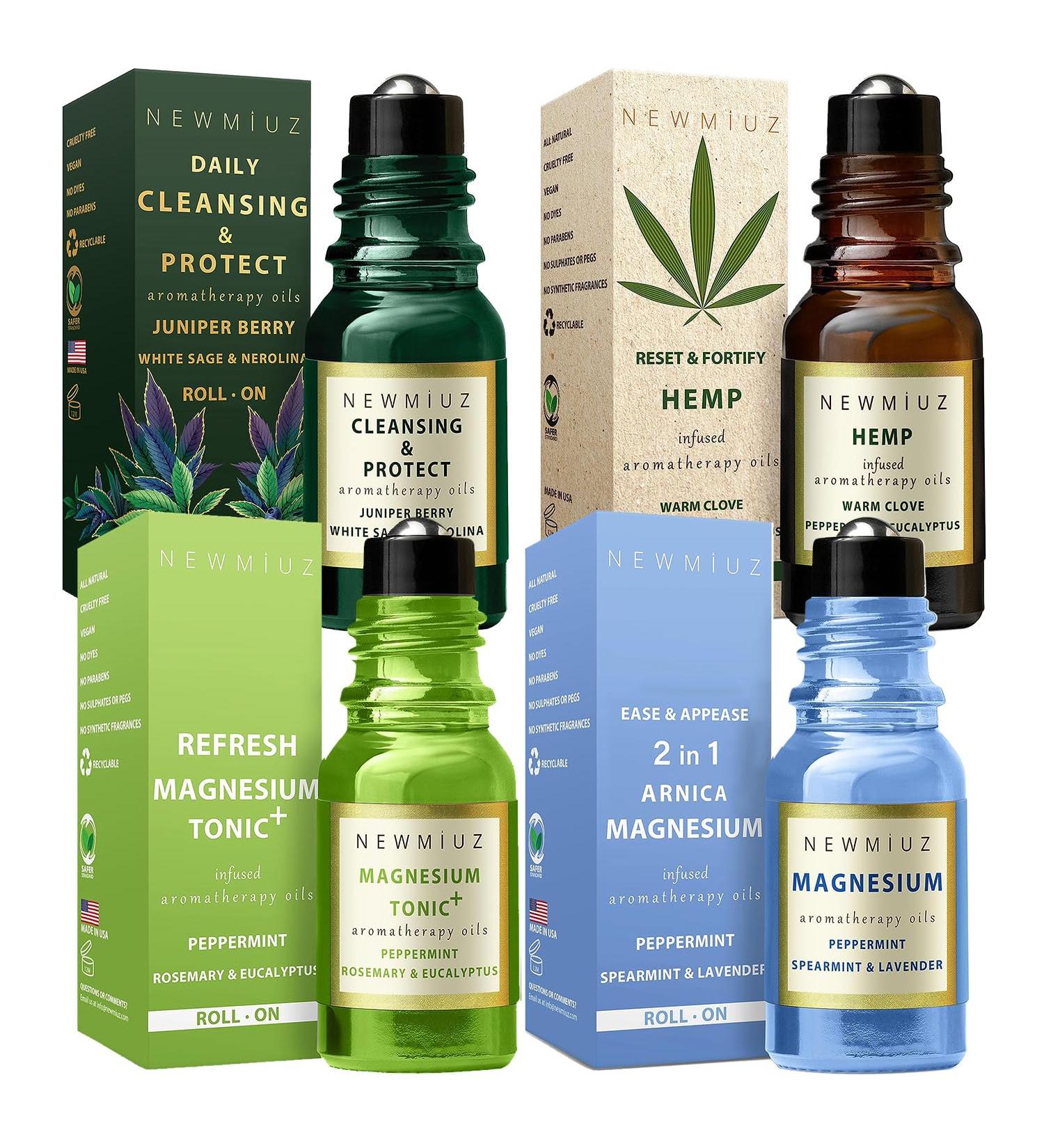Menthol Pack - 4 Different Kind of Fresh Cooling Mint for Peppermint Lovers. Essential Oils Blend for Calming Stress Migraine Providing More Comfort for Your Mind and Wellbeing. - Buy Online on GoSupps.com