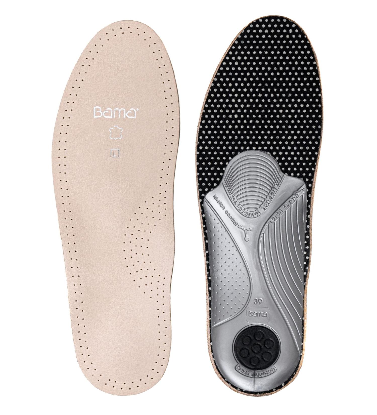 Bama Comfort Primus Extra Footbed - Anatomically Shaped Genuine Leather Insole for Unisex - Available in Brown/Silver/Black Size 42 - Ultimate Comfort for All Day Wear - Buy Online on GoSupps.com