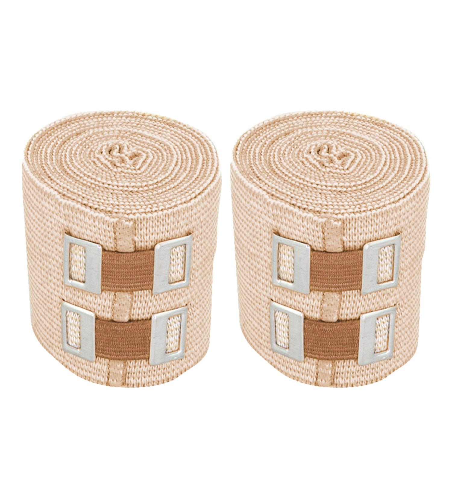 Premium Elastic Bandage Wrap (2" Wide 2 Pack) - USA Made Soft Cotton Latex Free & Hypoallergenic Compression for Sprains & Injuries - Buy Online on GoSupps.com