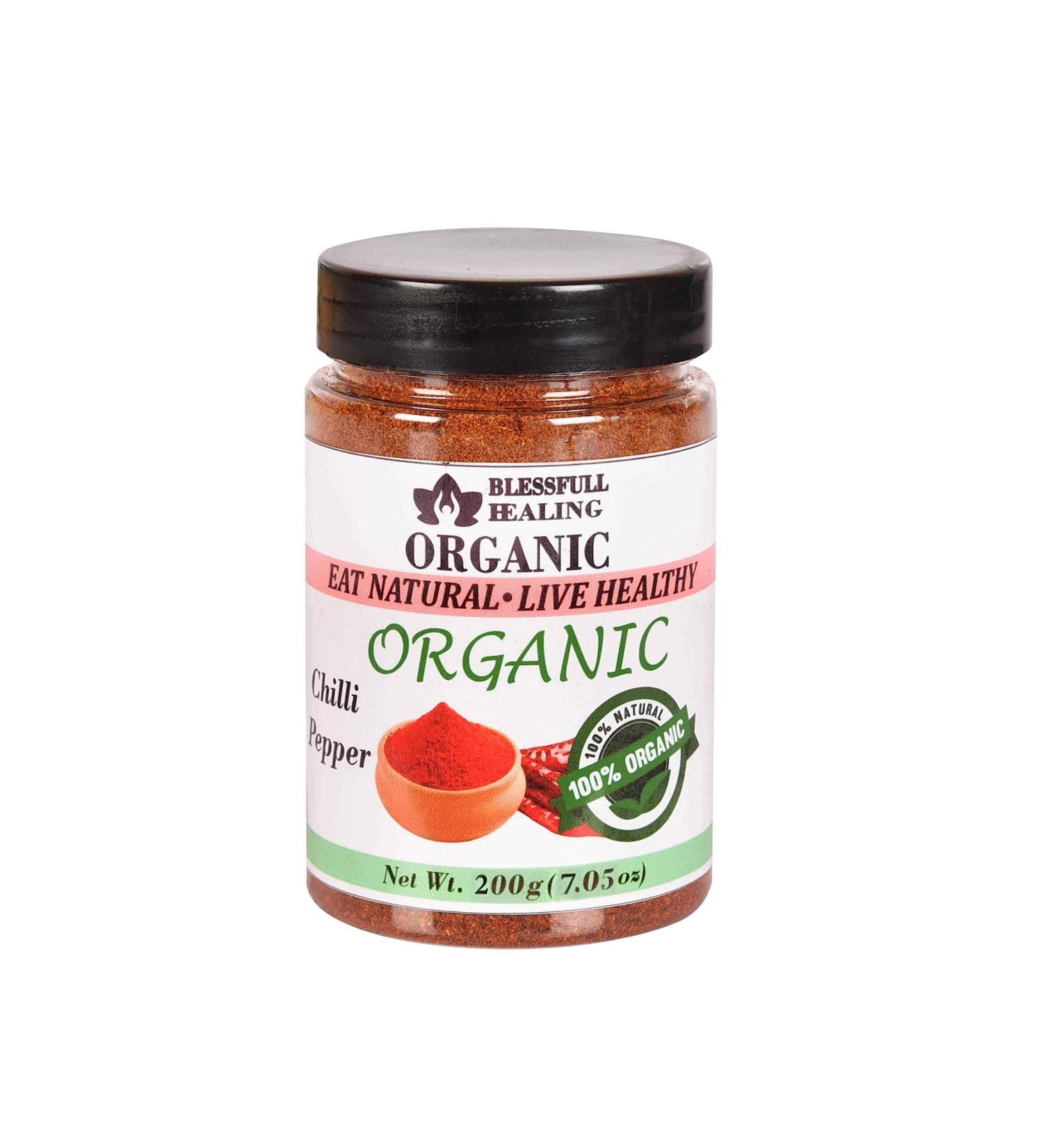 Blessfull Healing Organic Chilli Pepper 200 Gram Airtight Container (Packing May Vary) 200 Gram 7.05 oz - Buy Online on GoSupps.com