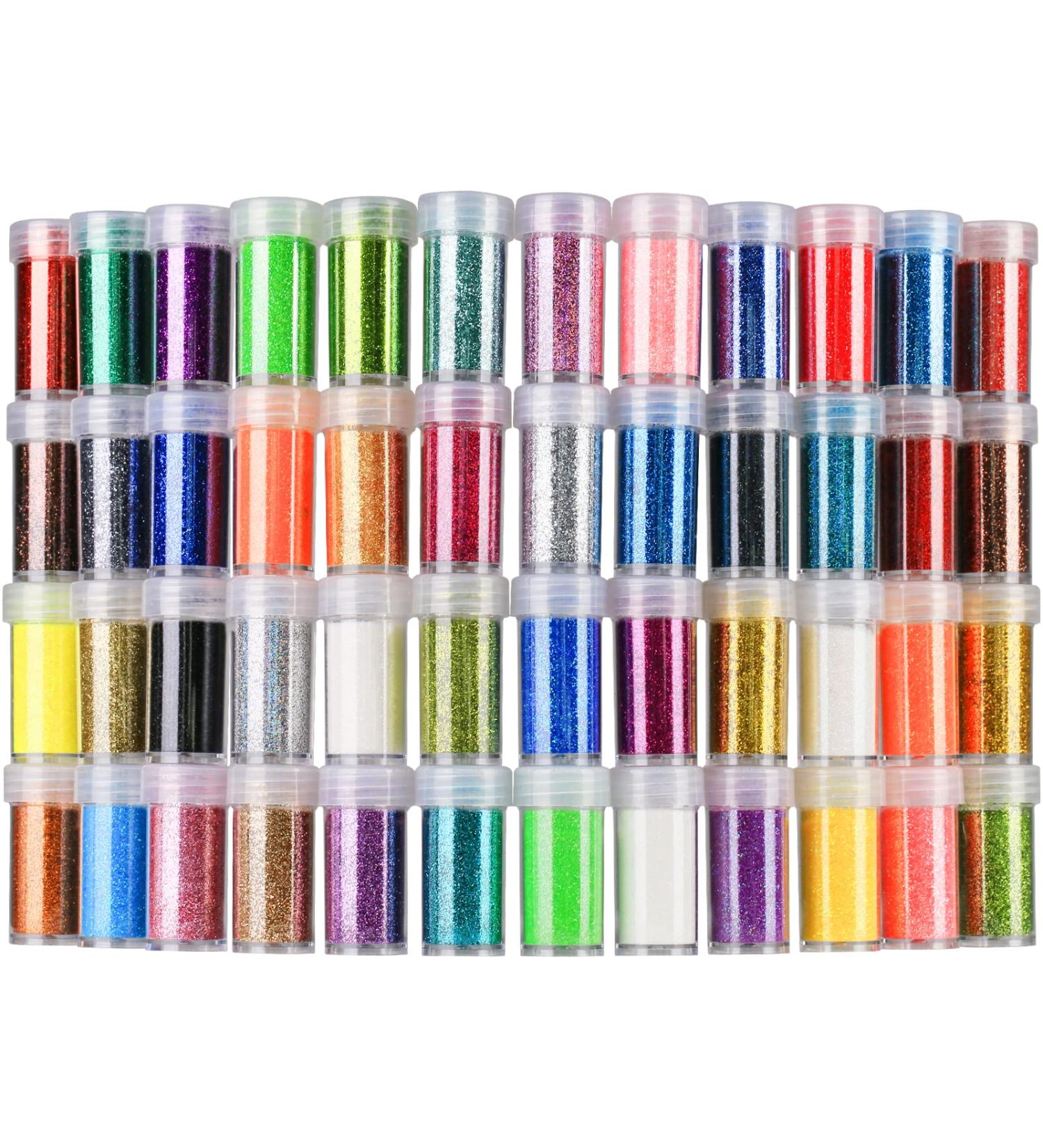 Teenitor 48 Colors Glitter Set - Fine Craft & Cosmetic Glitter for Nail, Body, Festival Makeup - Buy Online on GoSupps.com