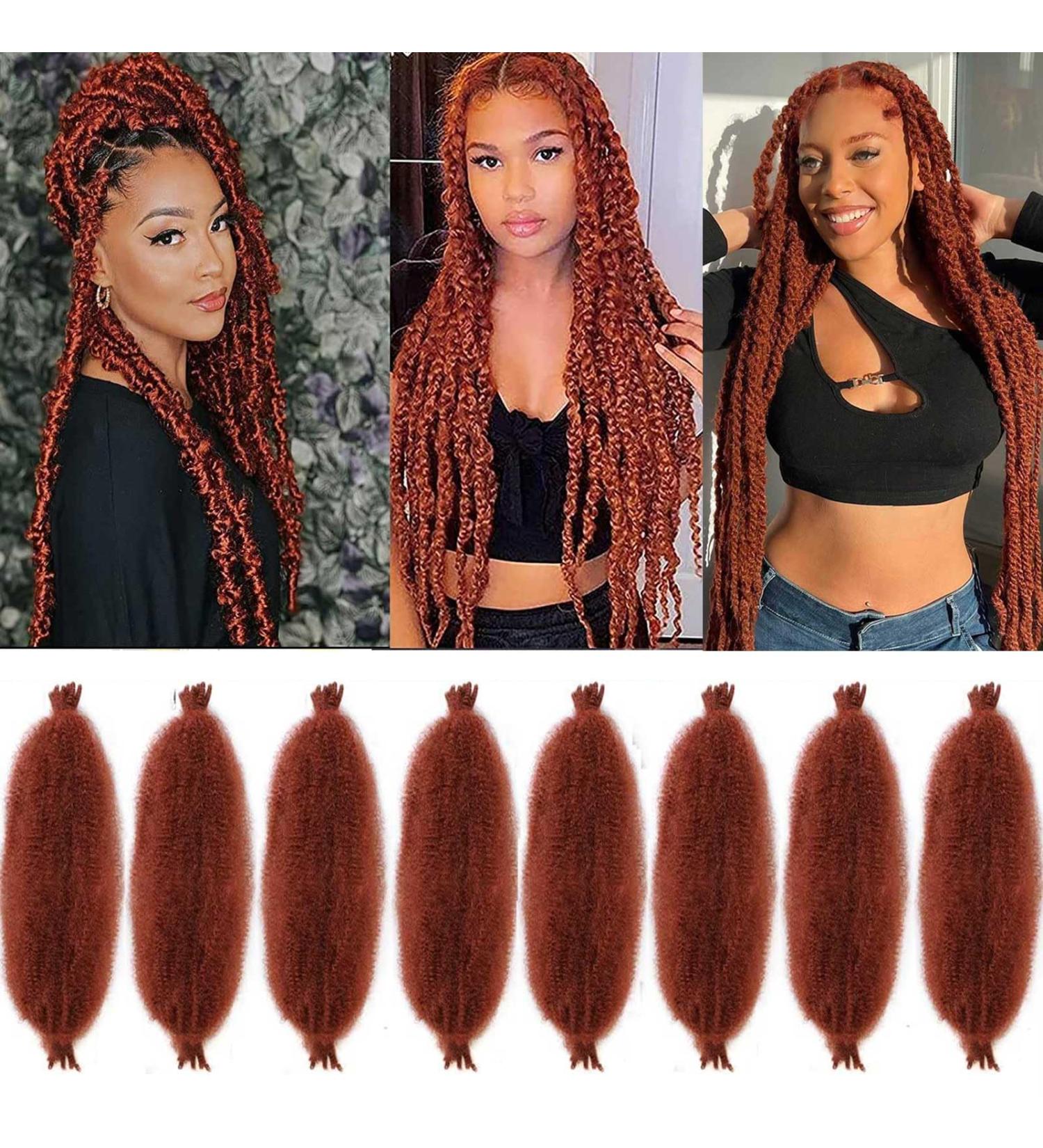 Xtrend 30 Inch Pre-Separated Springy Afro Twist Hair 8 Packs Spring Twist Hair For Distressed Soft Locs Copper Red Synthetic Hair Extension For Women (8 Strands/Pack 350#) 30 Inch (Pack of 8) 350# - Buy Online on GoSupps.com