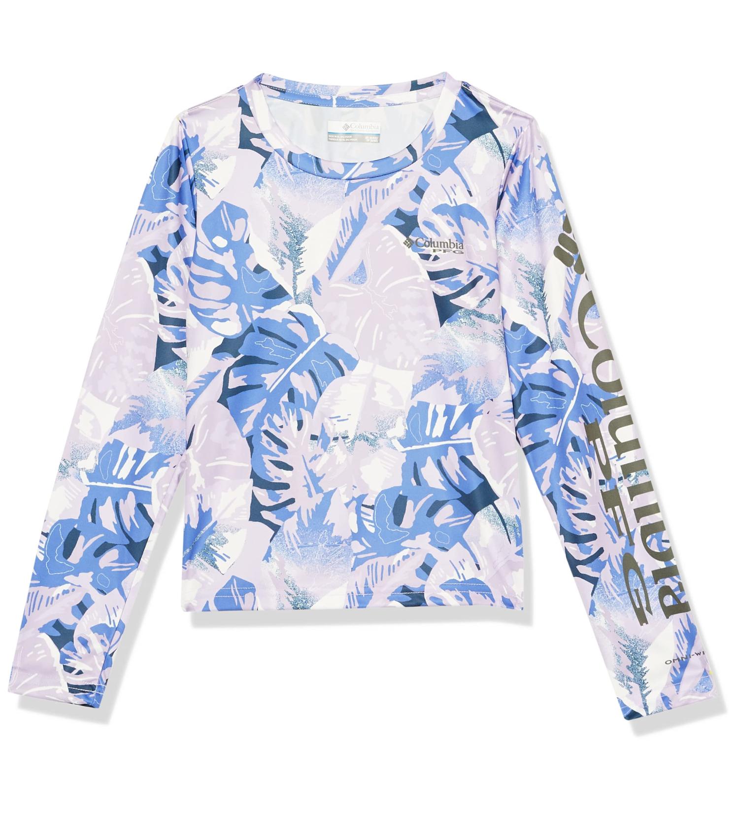Columbia Girls' Super Tidal Long Sleeve in Violet Sea Philo Palms - Small - Buy Online on GoSupps.com