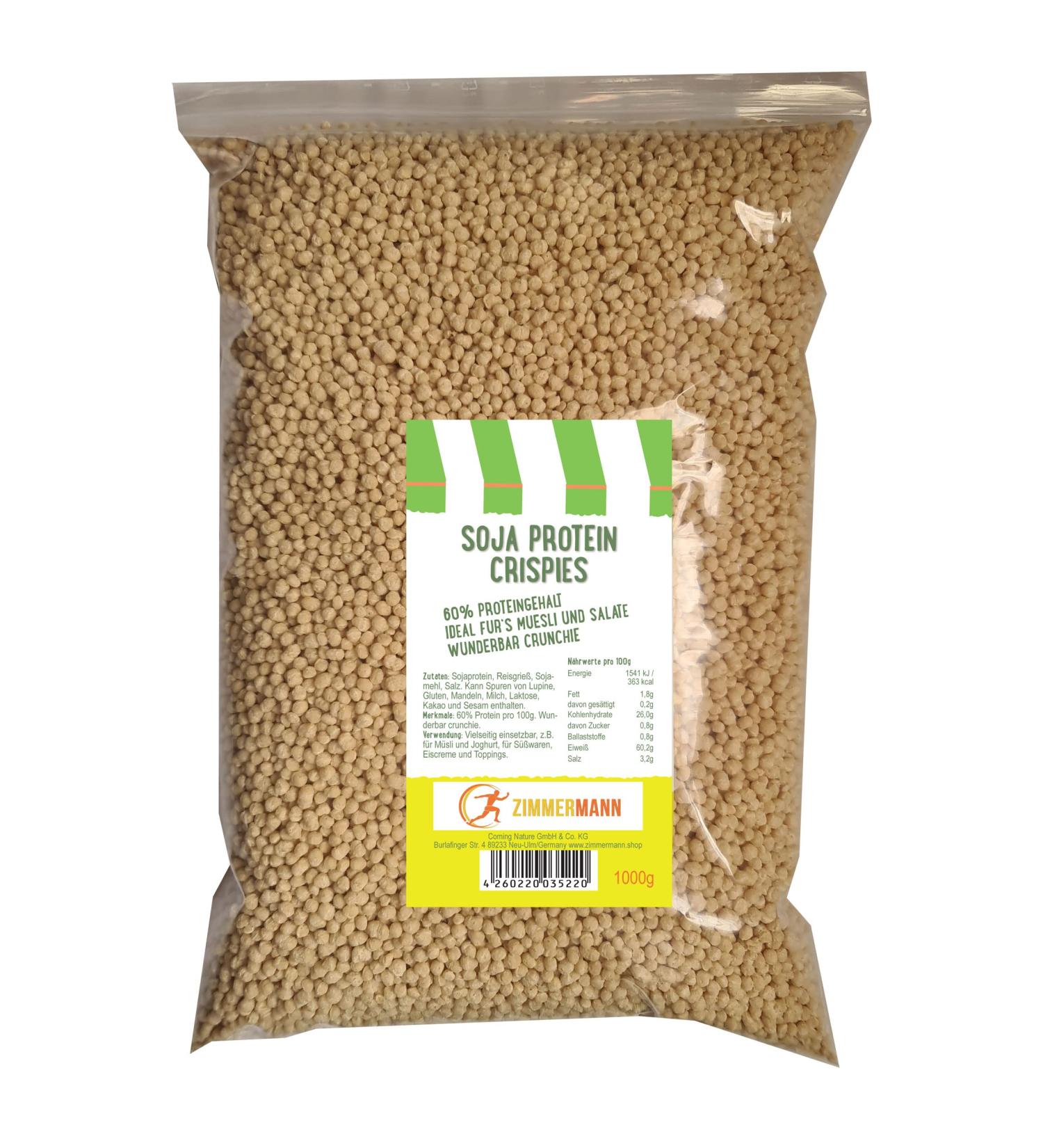 Soya Protein Crispies 60% 1000g - from Zimmermann Sportnahrung