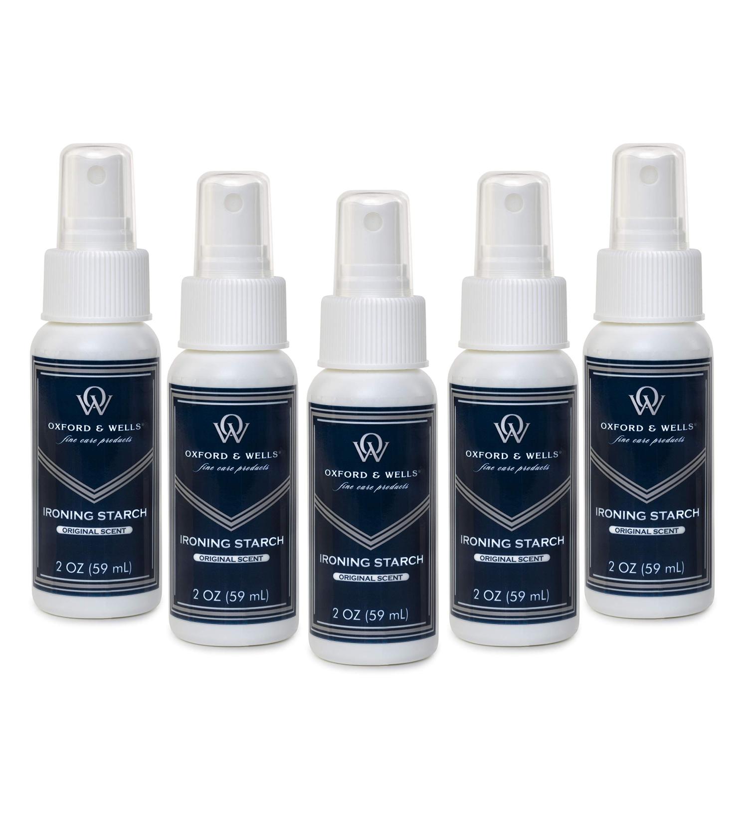 Oxford & Wells Premium Ironing Spray Starch 2oz Travel Size Non-Aerosol (Pack of 5) | TSA Compliant - Buy Online on GoSupps.com