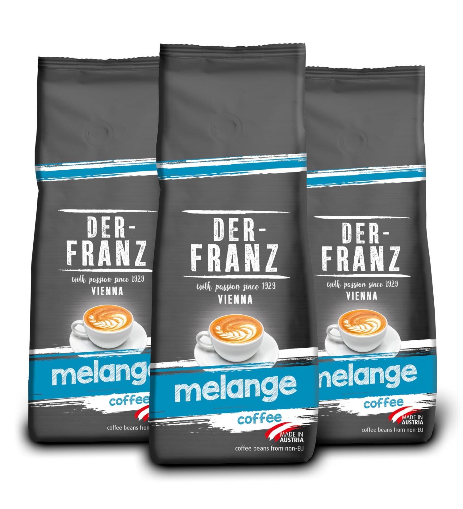 Der-Franz Melange Coffee Whole Bean 3x500g - 1500g Melange Blend - Buy Online on GoSupps.com