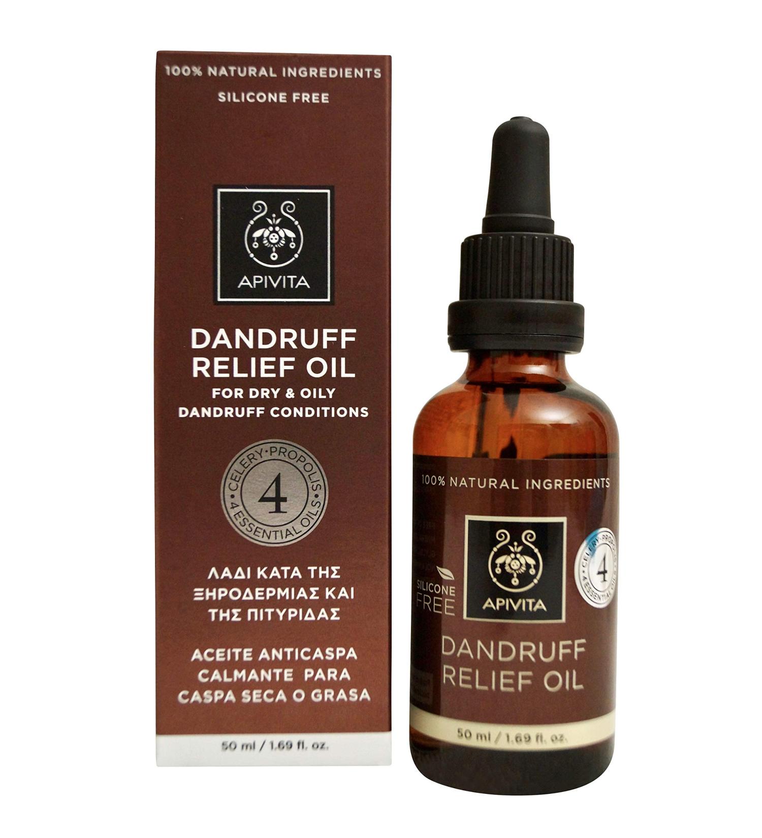 Apivita Dandruff Relief oil reduces flakes relieves soothes (for oily and dry scalp)