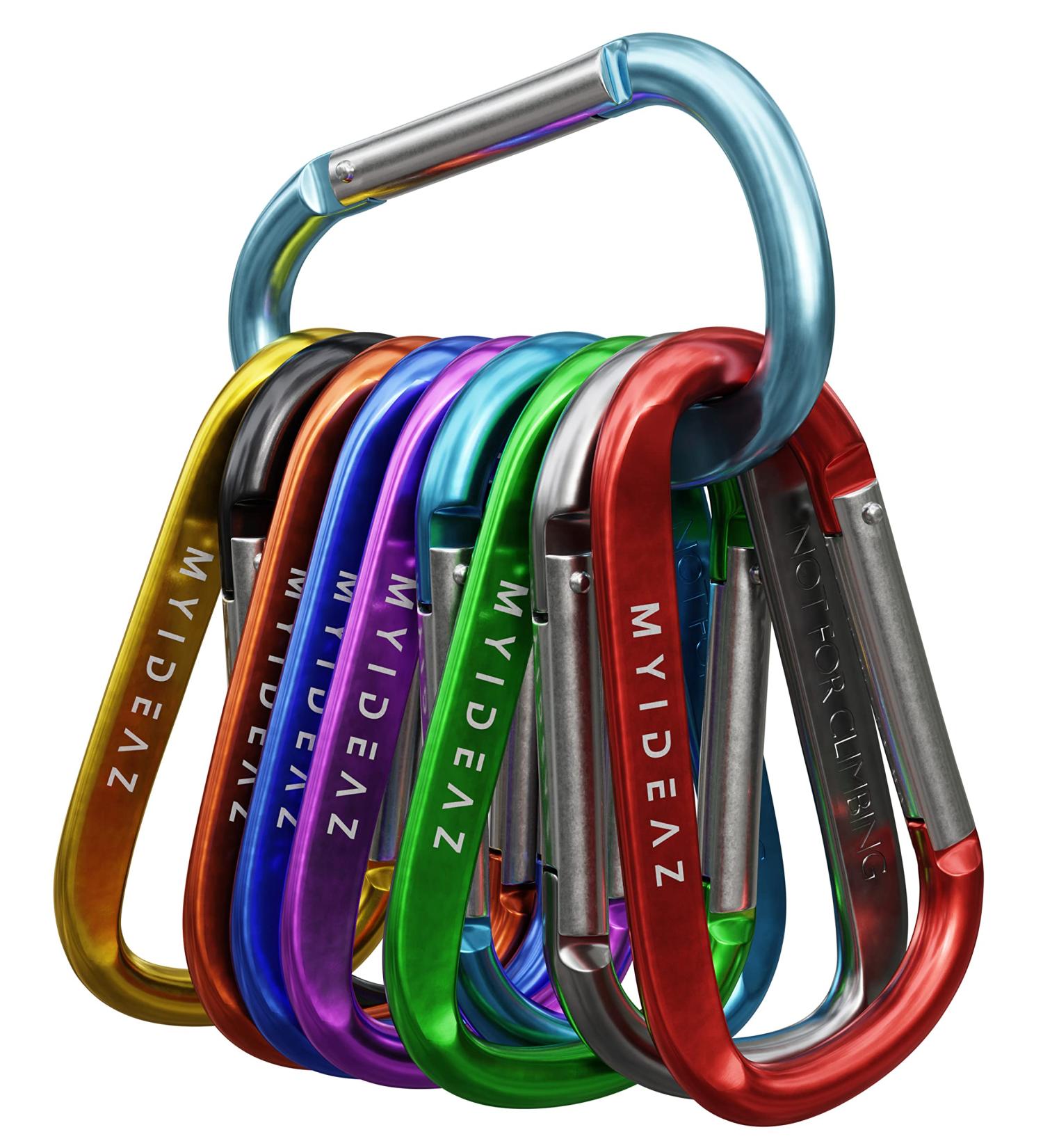 Premium 80mm D-Shaped Screwing Carabiner Set - Durable Aluminum Hooks for Camping & Hiking - 10 Vibrant Colors Available - Buy Online on GoSupps.com