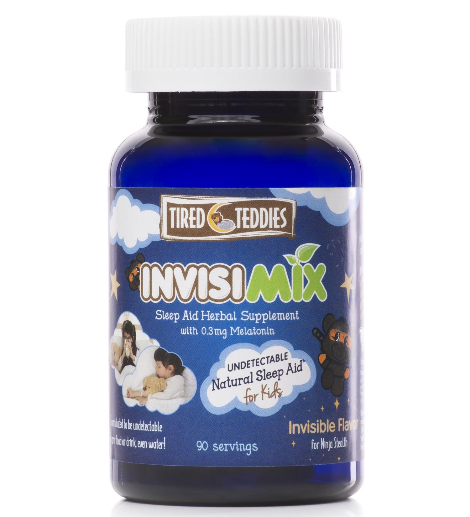 Tired Teddies InvisiMix Low Dose Melatonin 300 mcg - Tasteless Textureless Powder Liquid Mix-in for Kids Ages 2+ 90 Servings - Buy Online on GoSupps.com