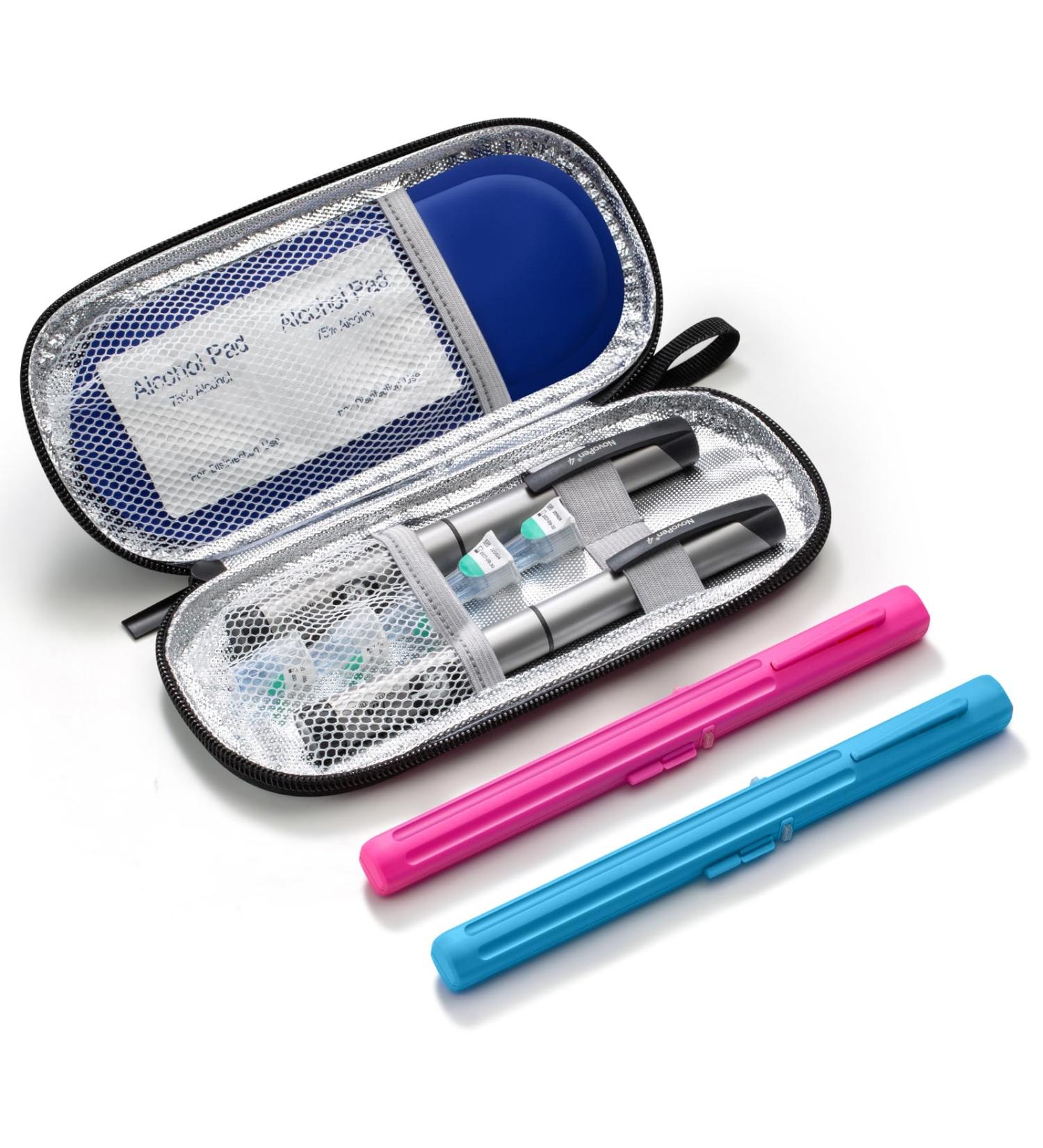 Insulin Pen Refrigerator - Insulated Storage for Diabetes | Pre Filled Syringes & Ice Bags (Blue - Buy Online on GoSupps.com