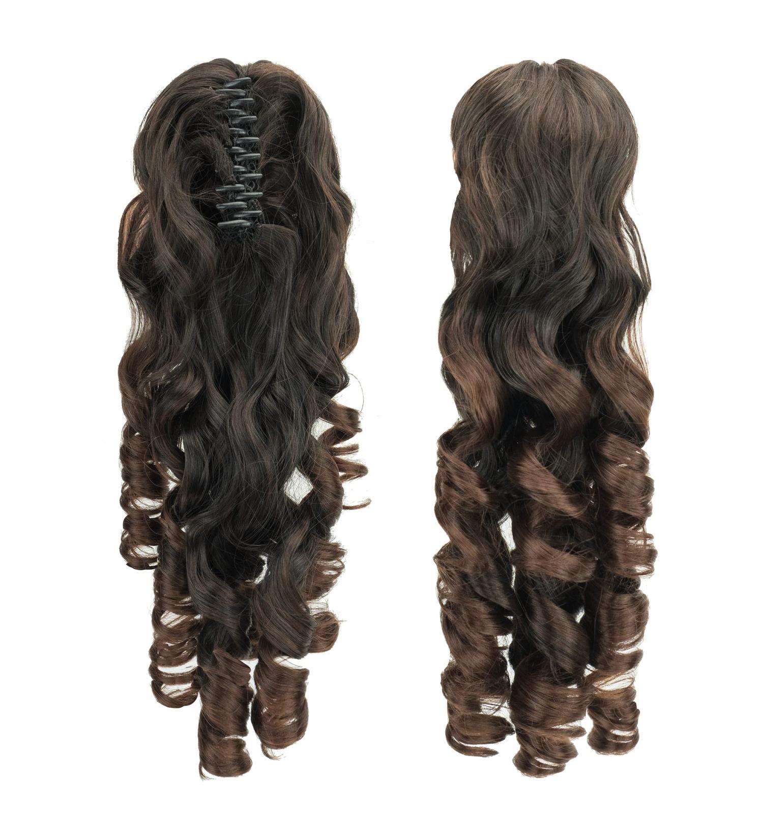 IMISSU Long Curly Claw Ponytail Clip On Hair Extension Pony Tail Hair Piece (Black Ombre Brown 1T33) - Buy Online on GoSupps.com