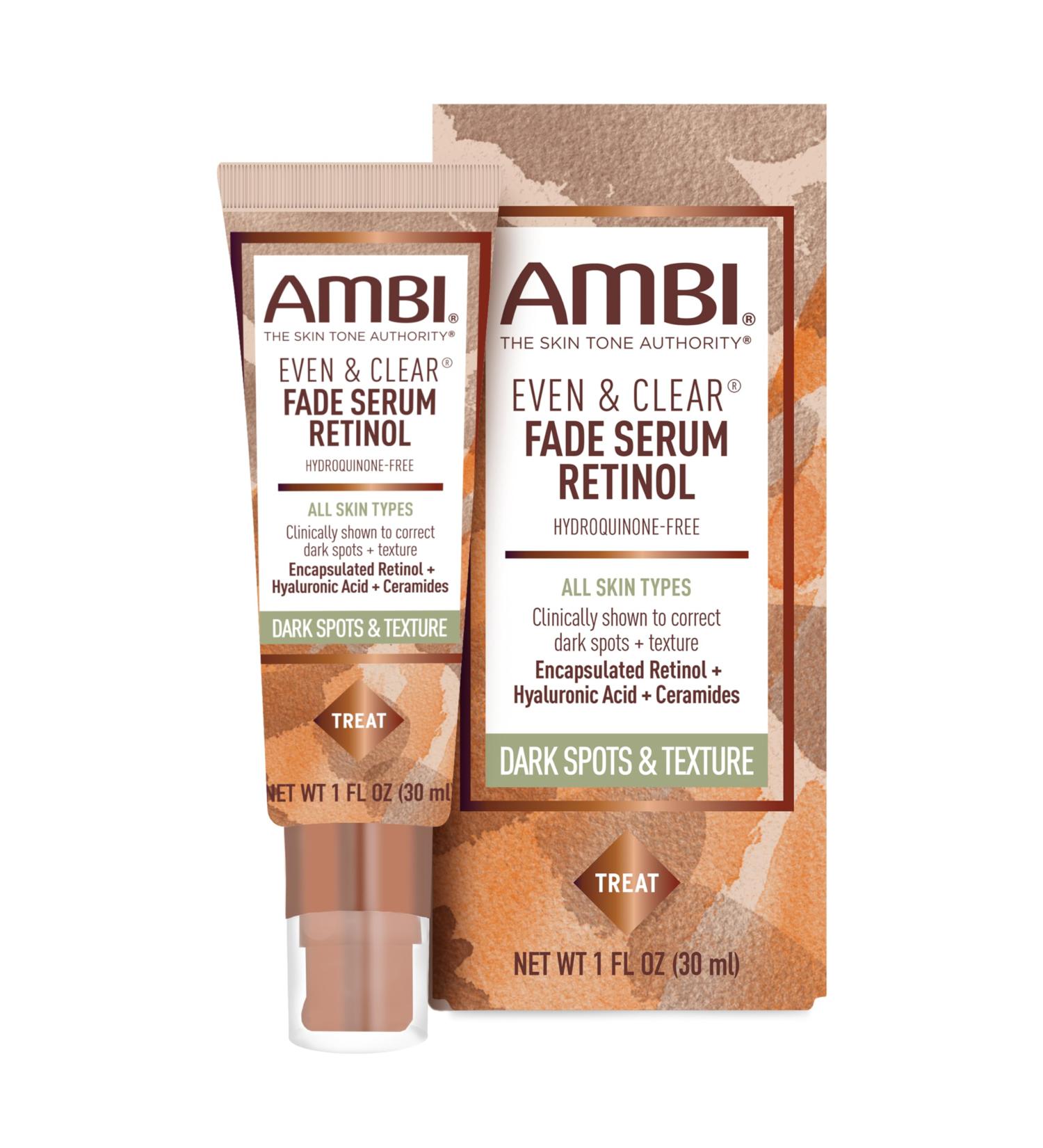 Ambi Even & Clear Fade Serum Hyperpigmentation Treatment Hydroquinone-free Dark Spot Corrector Results In As Little As 4 Weeks Retinol Hyaluronic Acid Niacinamide Ceramides 1 Fl Oz - Buy Online on GoSupps.com