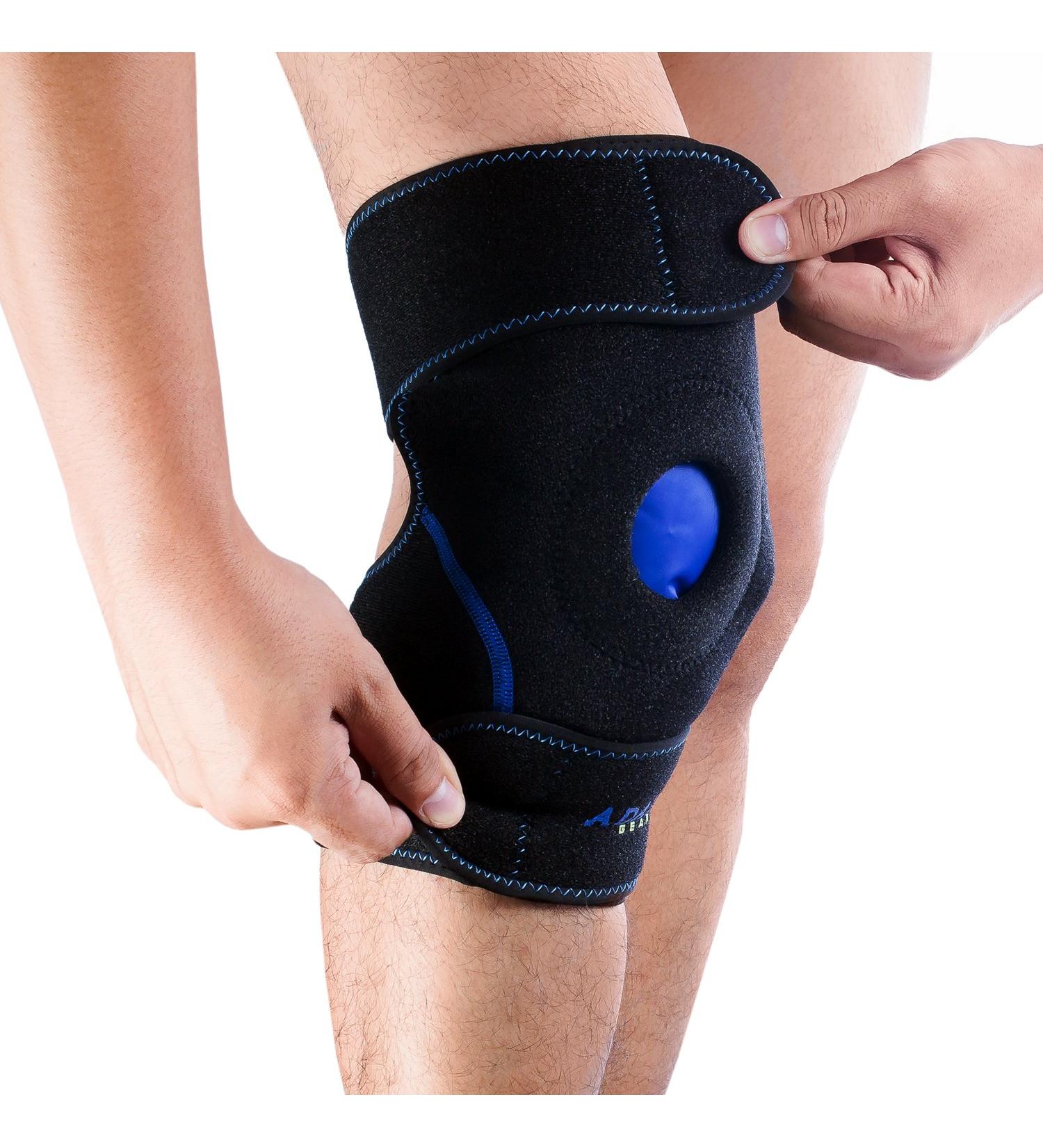 Knee Support Brace with Ice Gel Pack for Hot/Cold Therapy - ACL Meniscus Tear Relief | Flexible, Reusable, Multi-Purpose Wrap - Buy Online on GoSupps.com