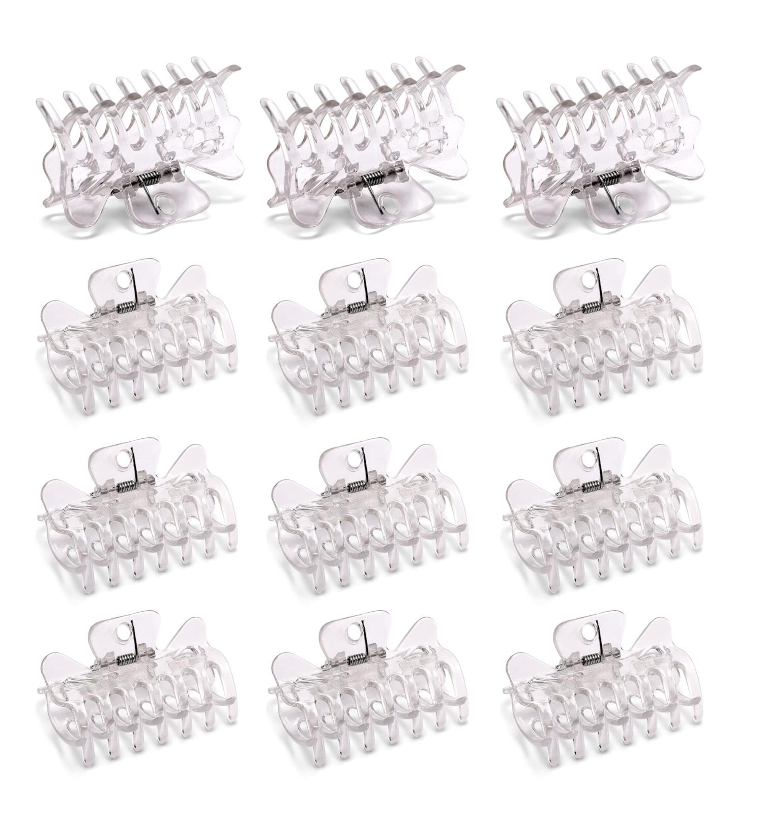 ZIBARBER 12 Pack Crystal Clear Hair Claw Clips for Women - Strong Hold Jaw Clips for Fine & Thick Hair - Hair Grip Accessories 2 Inch - Buy Online on GoSupps.com